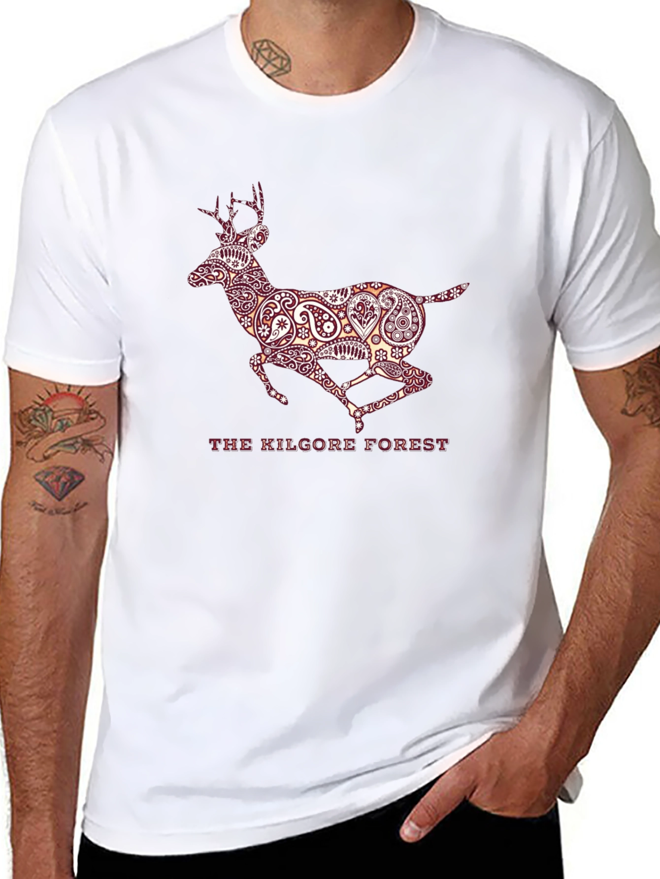 Kilgore Forest Deer Graphic T-Shirt - Black