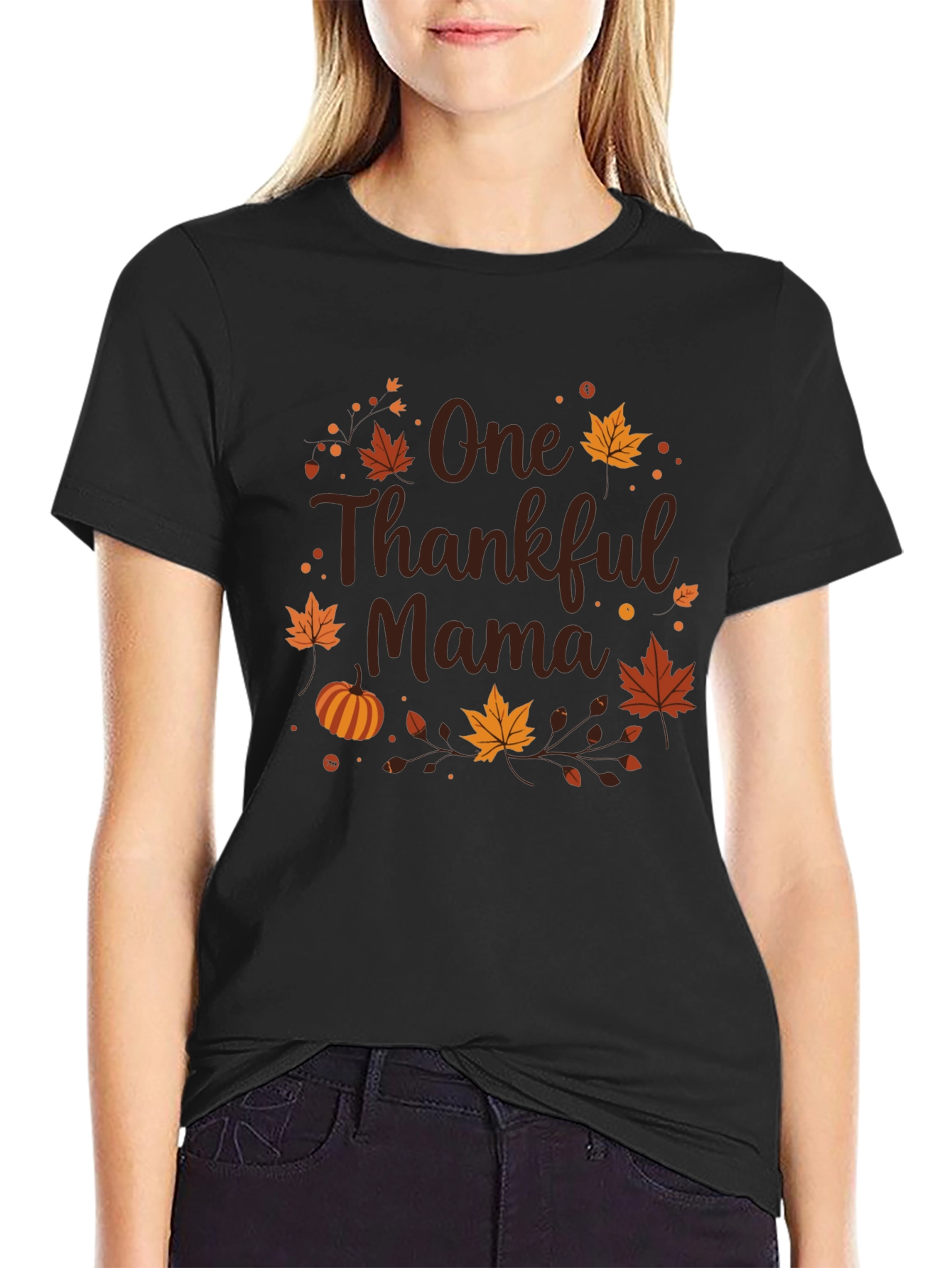 One Thankful Mama T-Shirt - Thanksgiving Tee