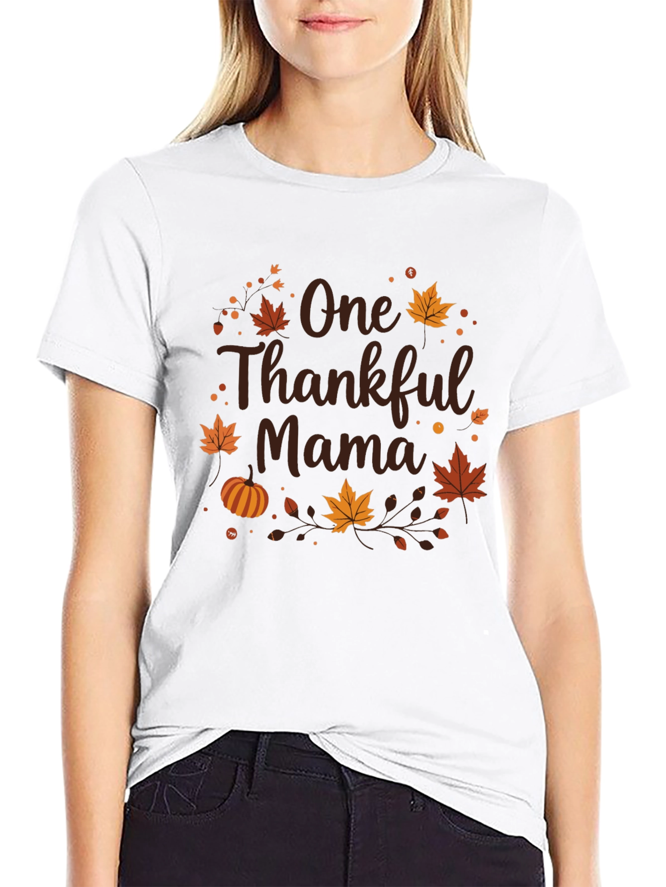 One Thankful Mama T-Shirt - Thanksgiving Tee