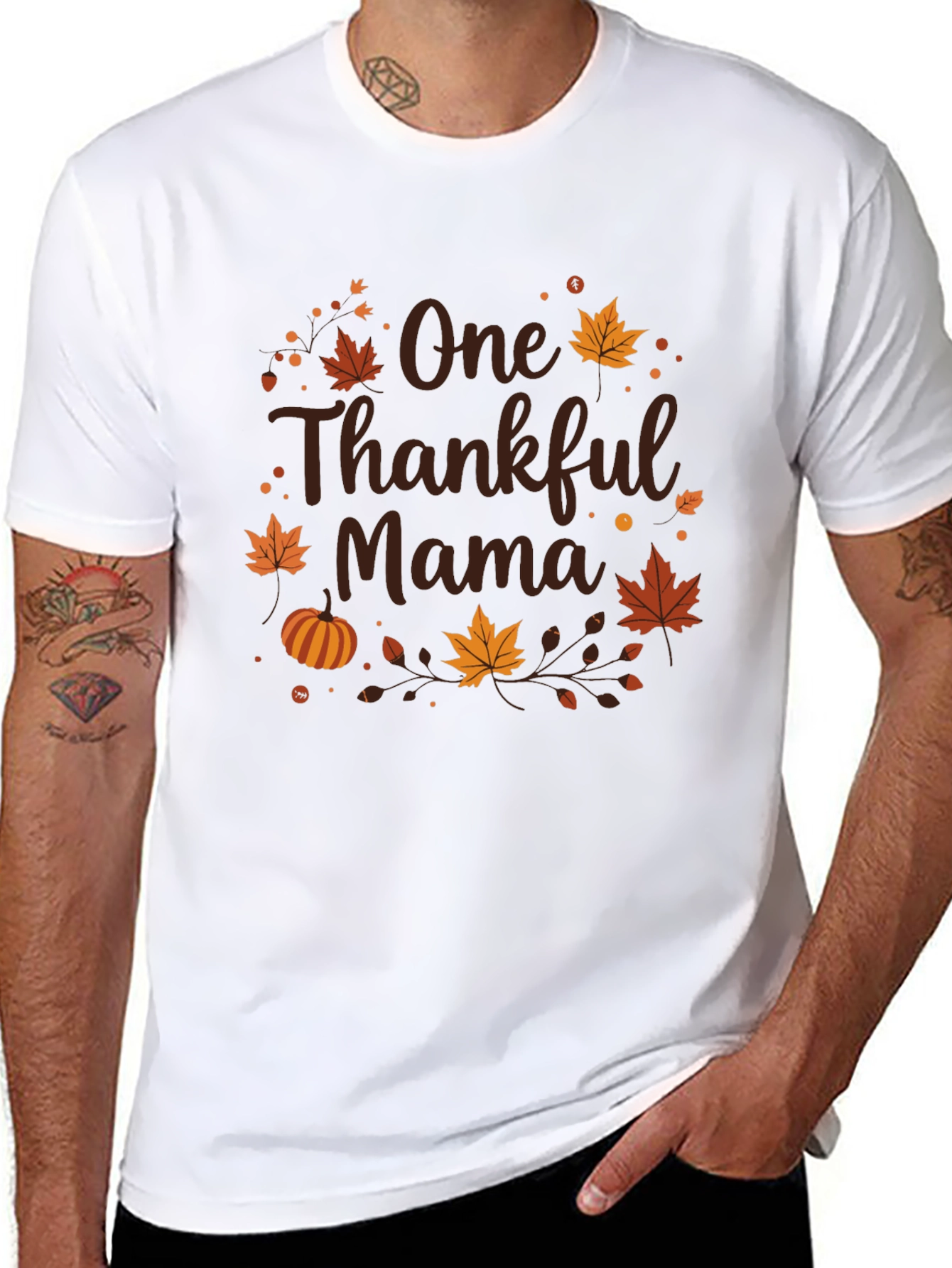 One Thankful Mama T-Shirt - Thanksgiving Tee