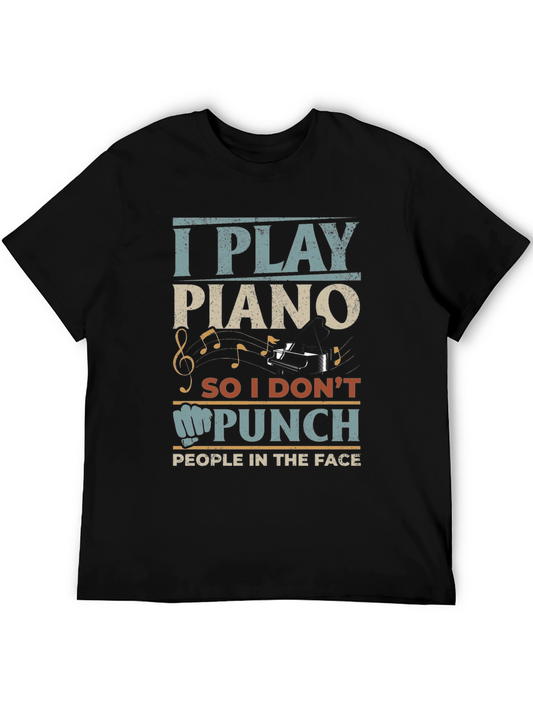 I Play Piano Graphic T-Shirt - Funny Musician Tee