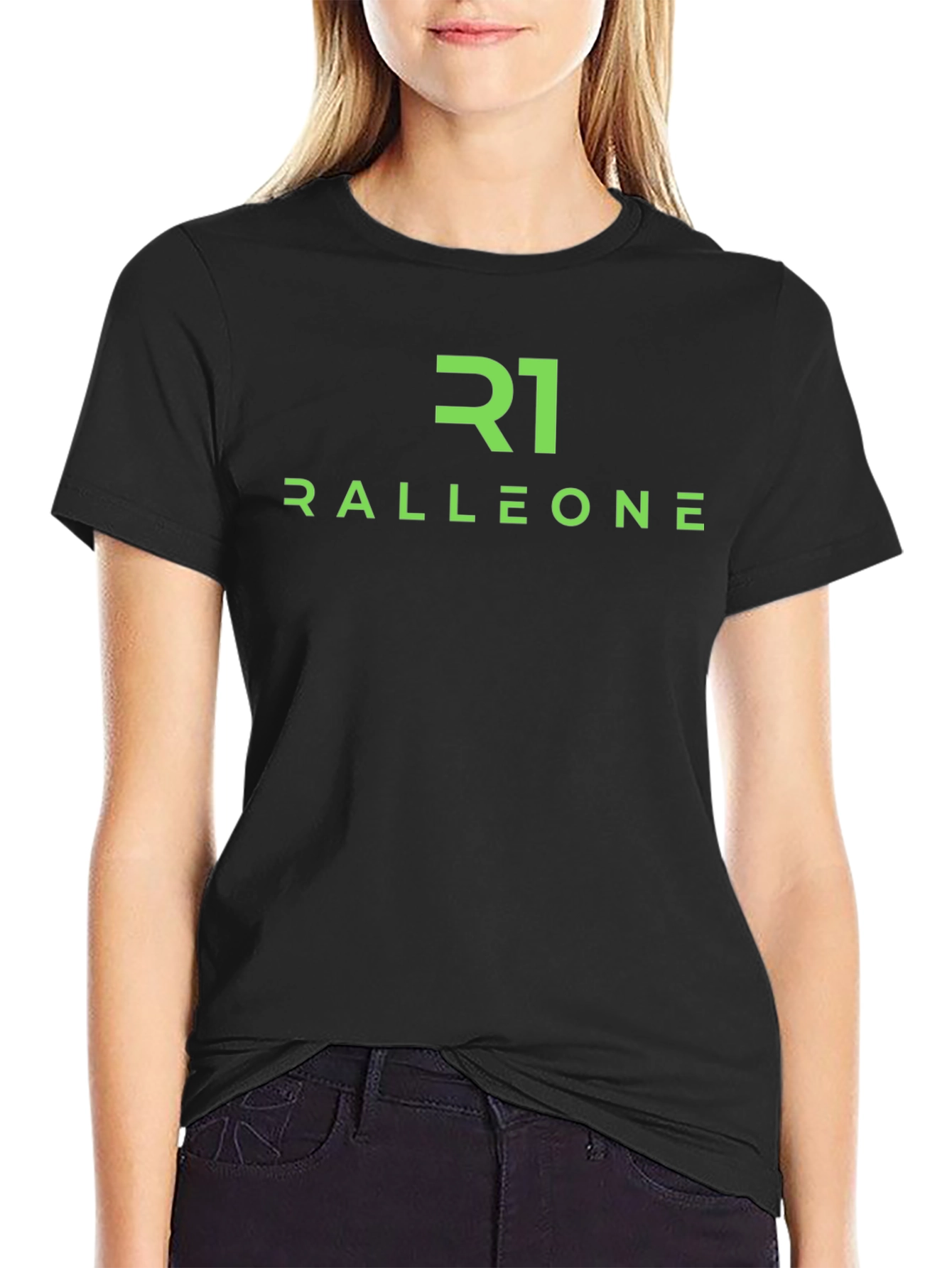 Ralleone Graphic Tee - Black Cotton Blend Casual T-Shirt