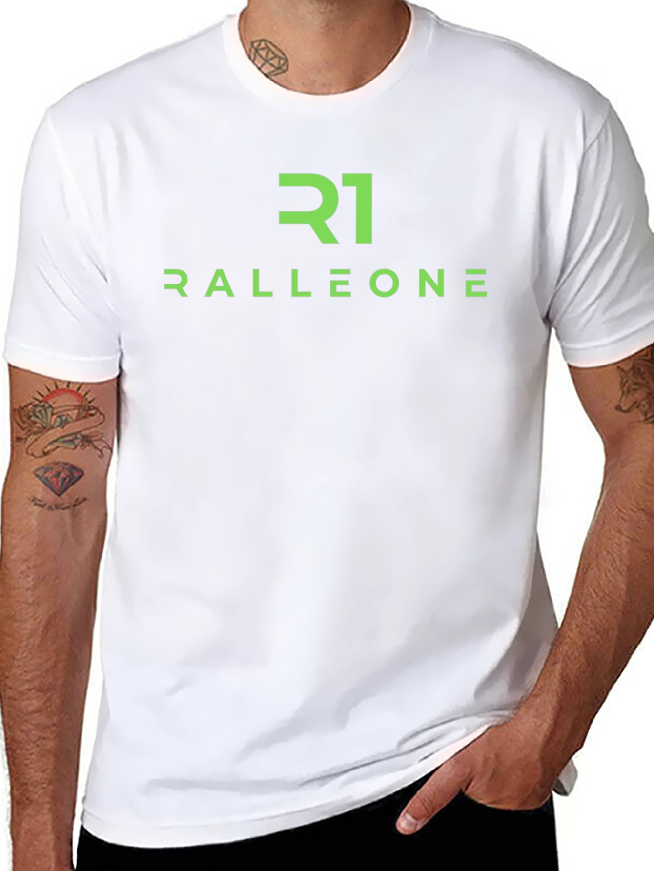 Ralleone Graphic Tee - Black Cotton Blend Casual T-Shirt