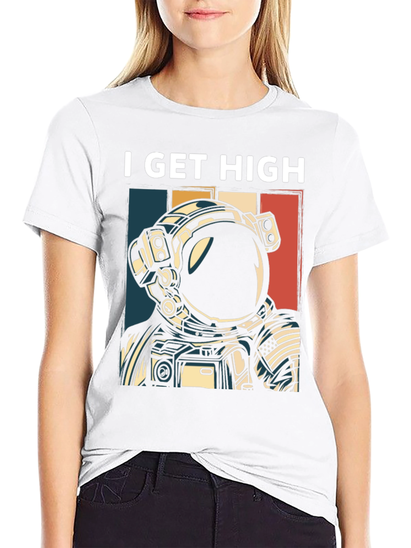 I Get High Astronaut Graphic T-Shirt