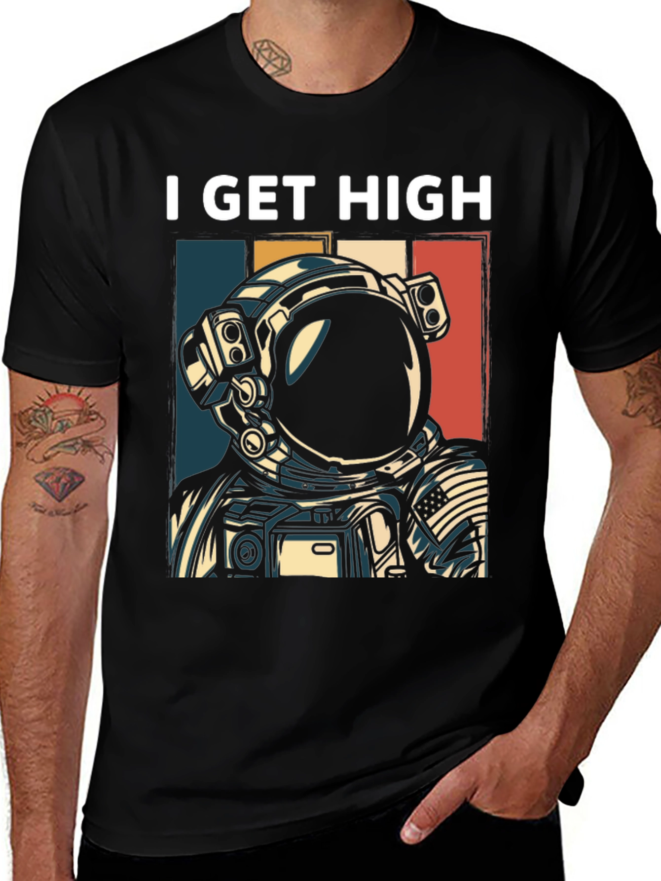 I Get High Astronaut Graphic T-Shirt