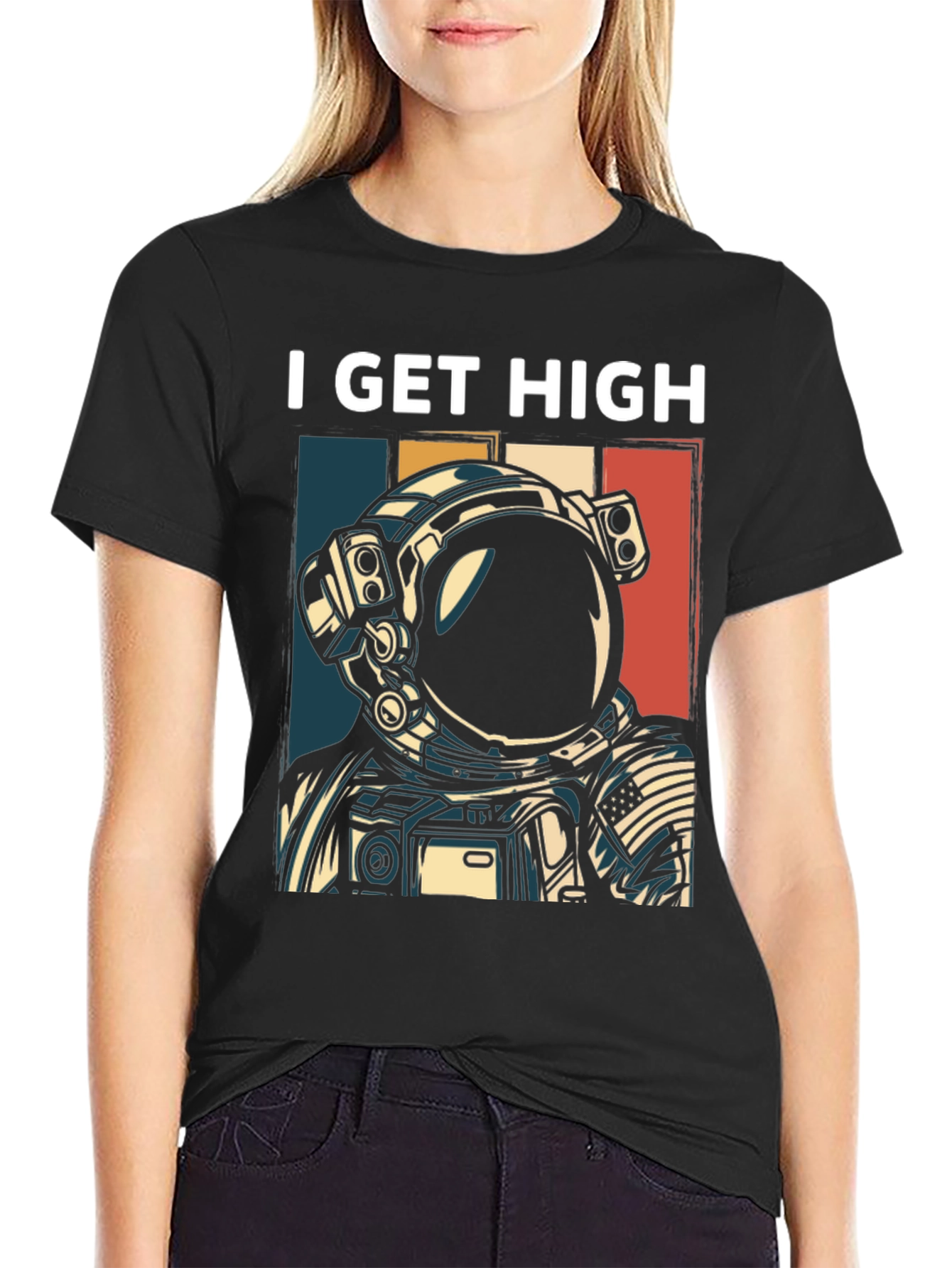 I Get High Astronaut Graphic T-Shirt