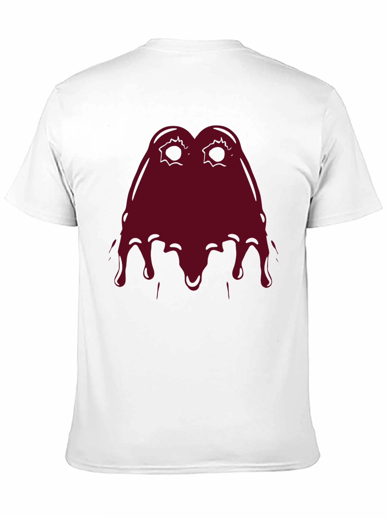 Mens Black T-Shirt with Red Melting Face Graphic