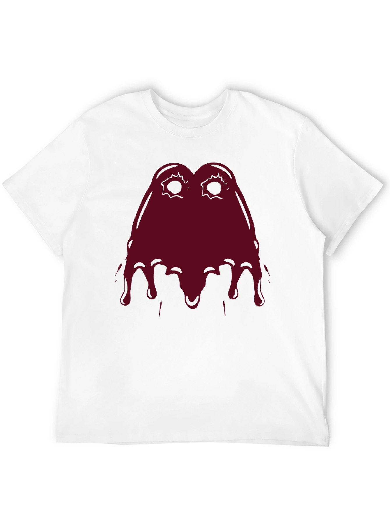 Mens Black T-Shirt with Red Melting Face Graphic