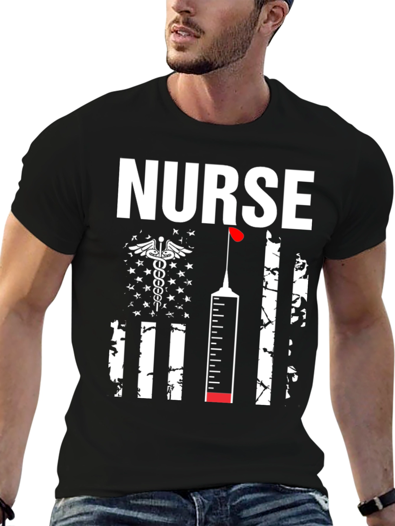 Nurse American Flag Graphic Tee