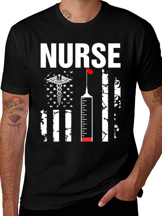 Nurse American Flag Graphic Tee