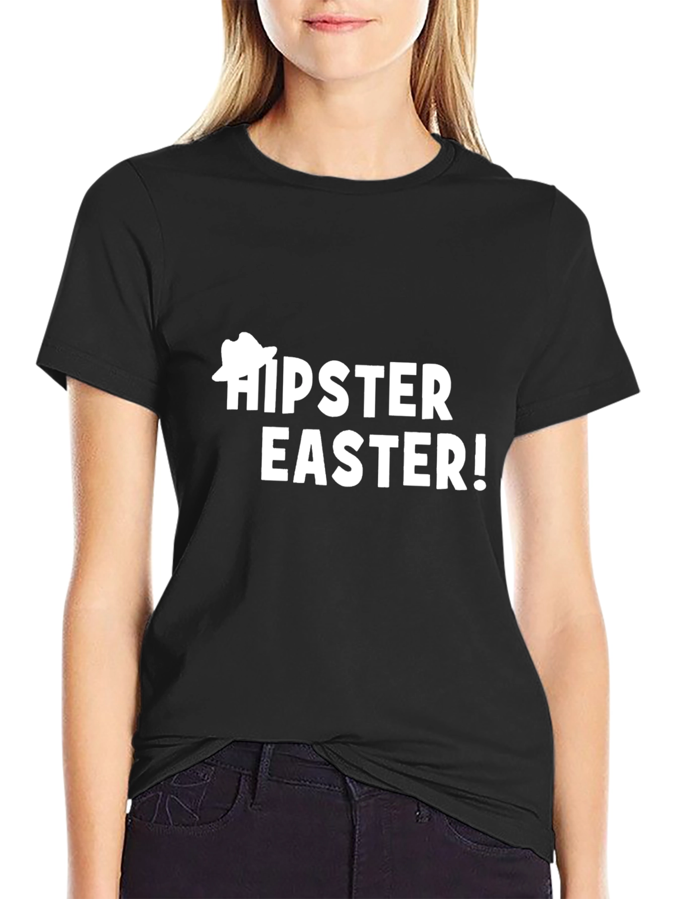 Hipster Easter Black T-Shirt