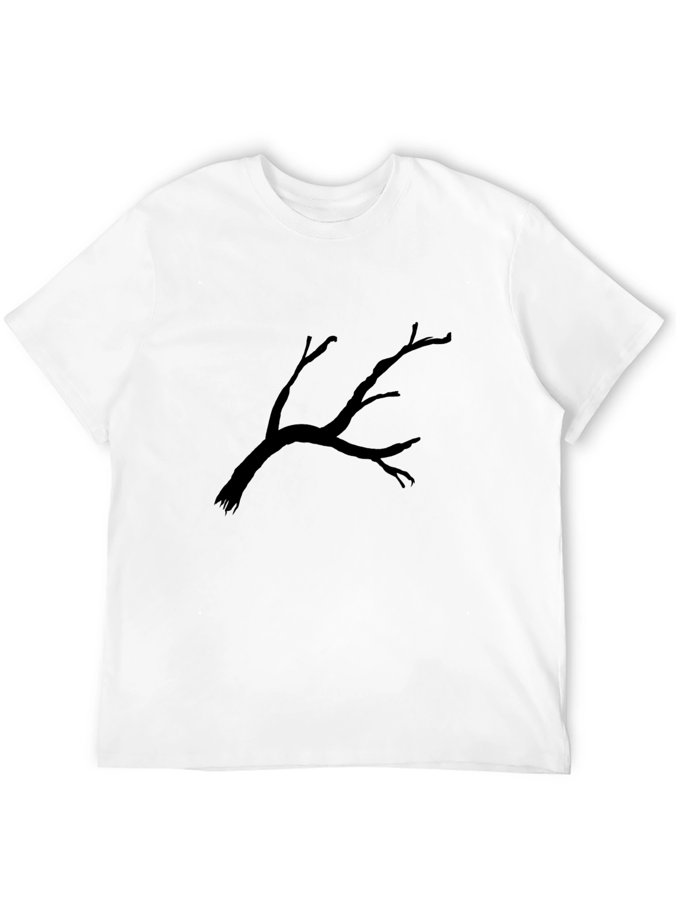 Black T-Shirt with Tree Branch Graphic