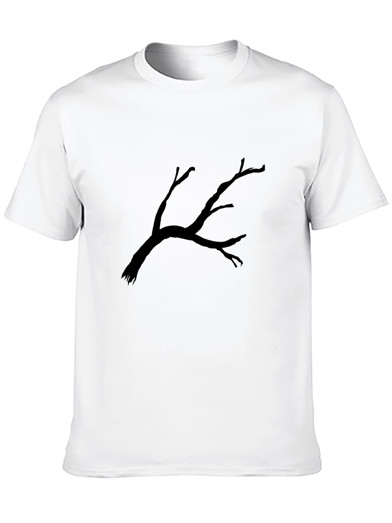 Black T-Shirt with Tree Branch Graphic