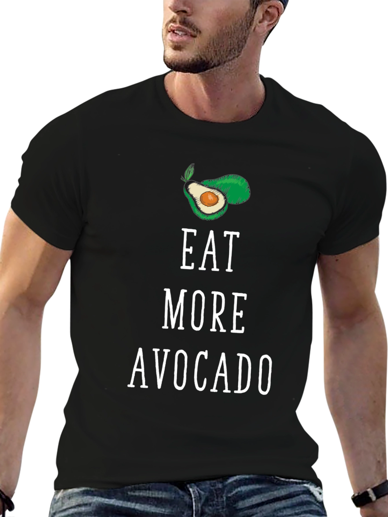 Eat More Avocado T-Shirt - Unisex Black Tee