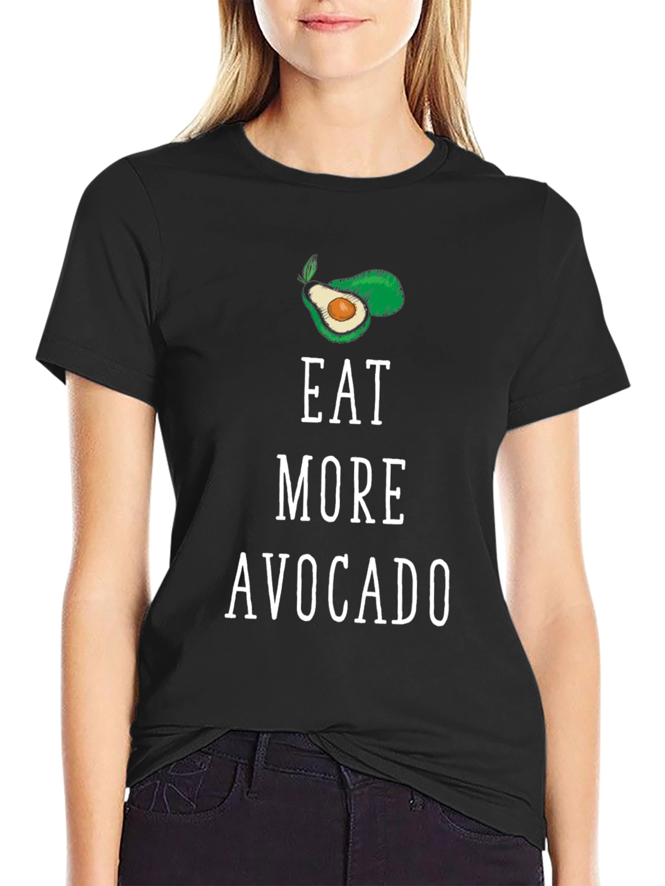 Eat More Avocado T-Shirt - Unisex Black Tee
