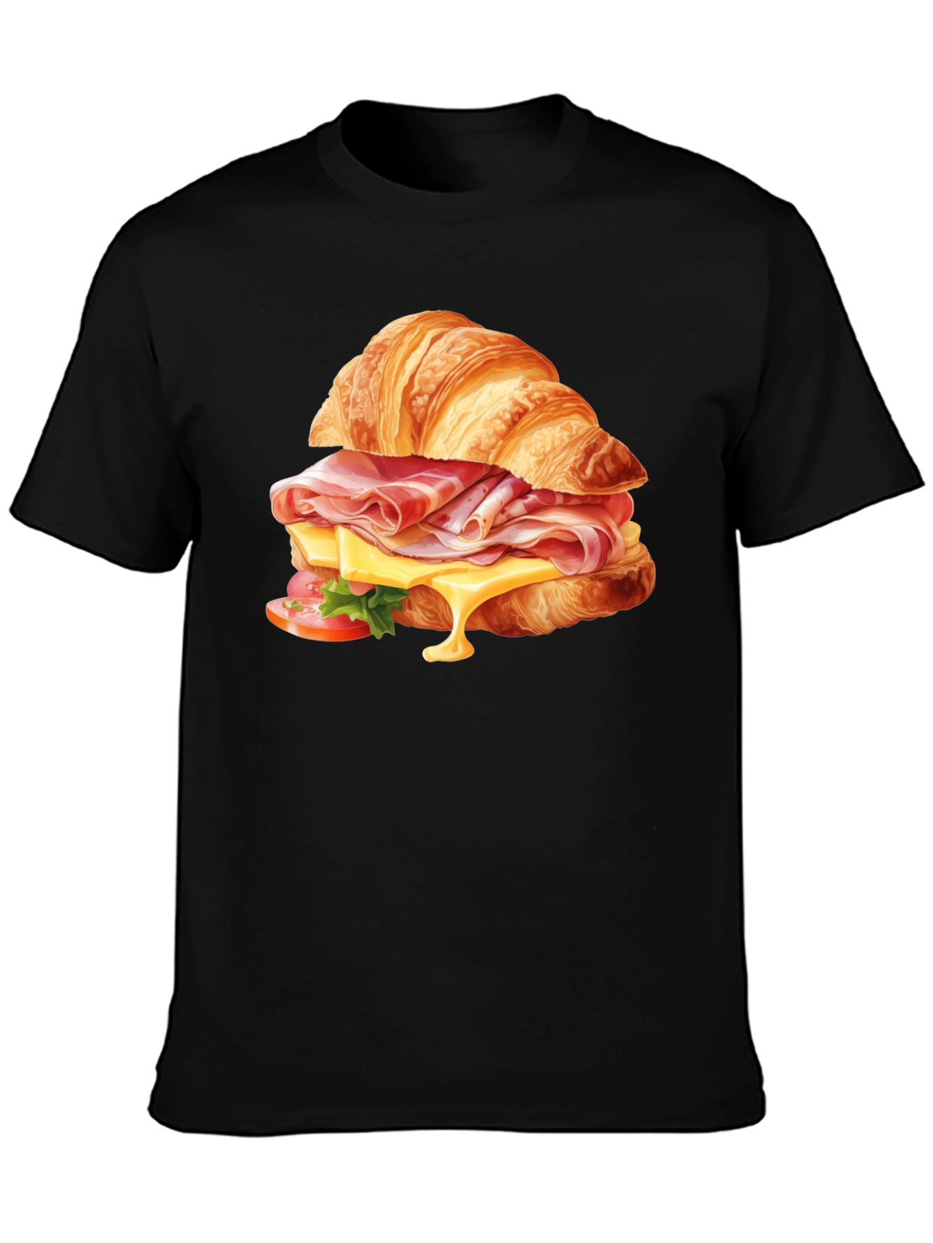 Croissant Sandwich Graphic Tee - Casual Comfort