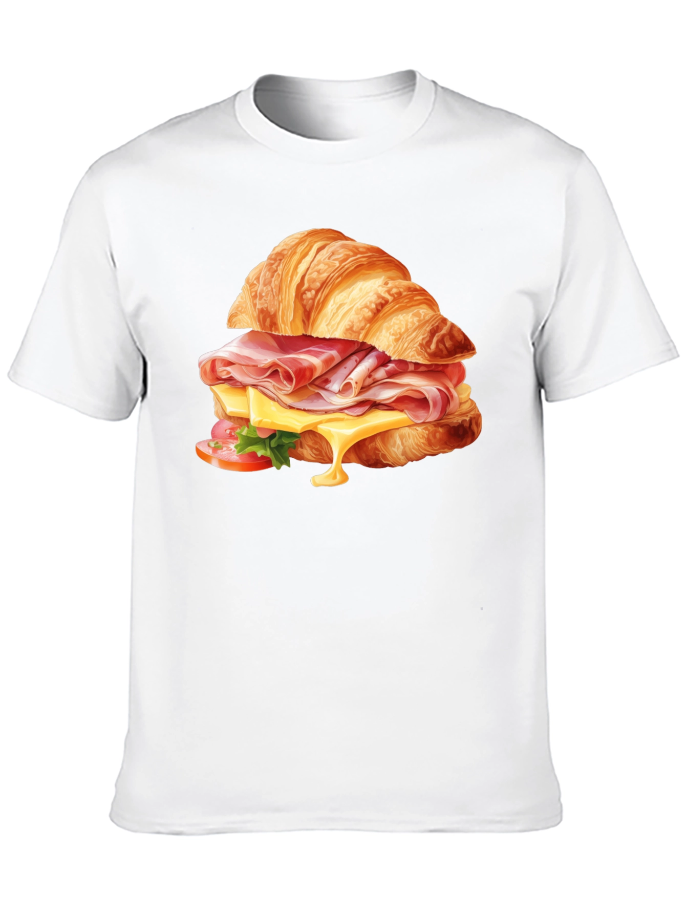 Croissant Sandwich Graphic Tee - Casual Comfort