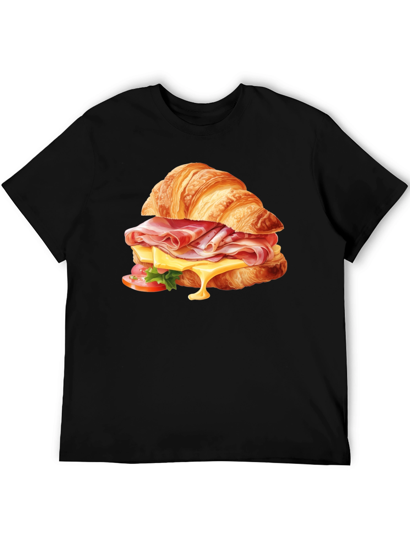 Croissant Sandwich Graphic Tee - Casual Comfort