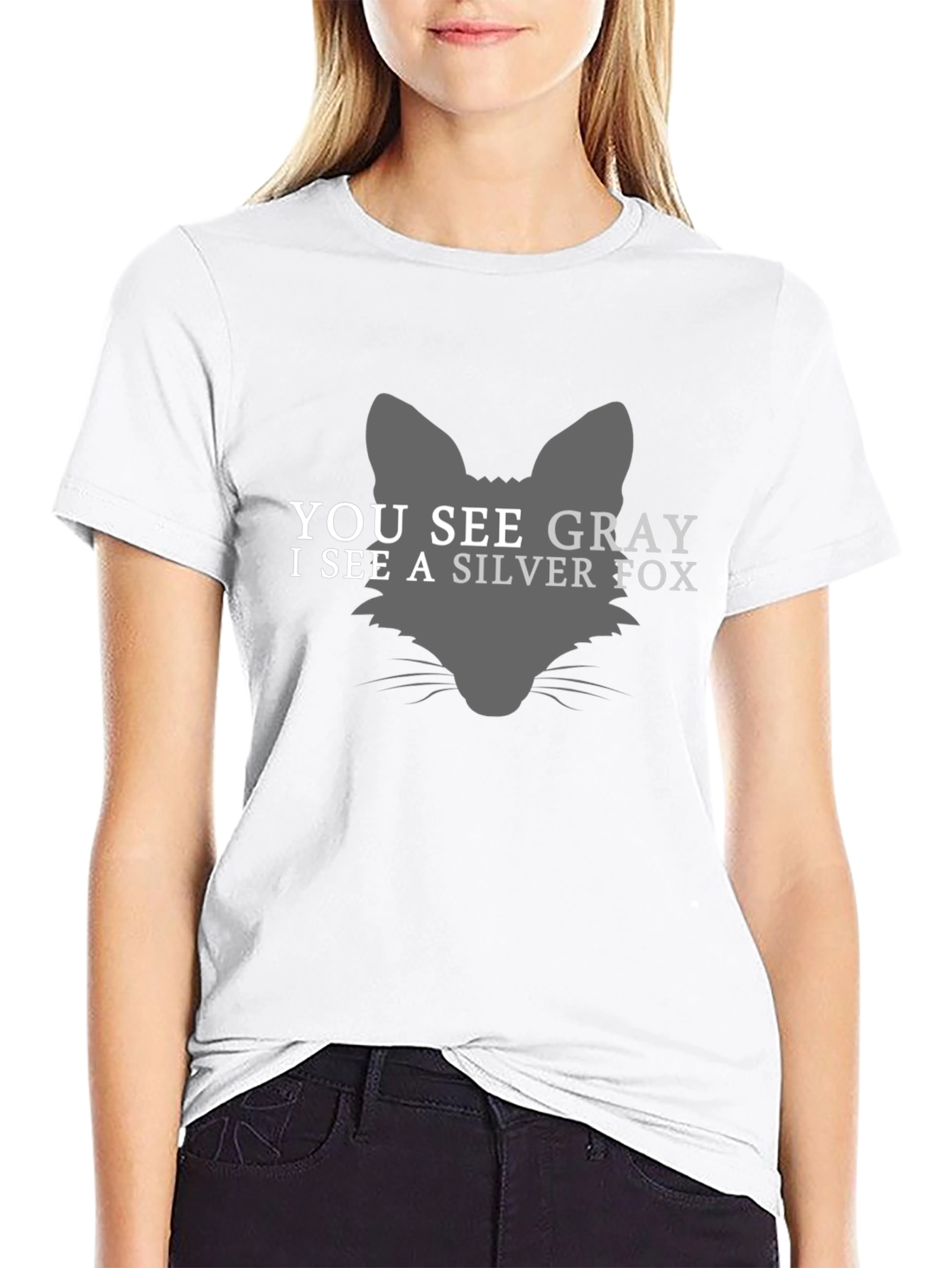 Silver Fox Graphic Tee - Mens Black Cotton T-Shirt