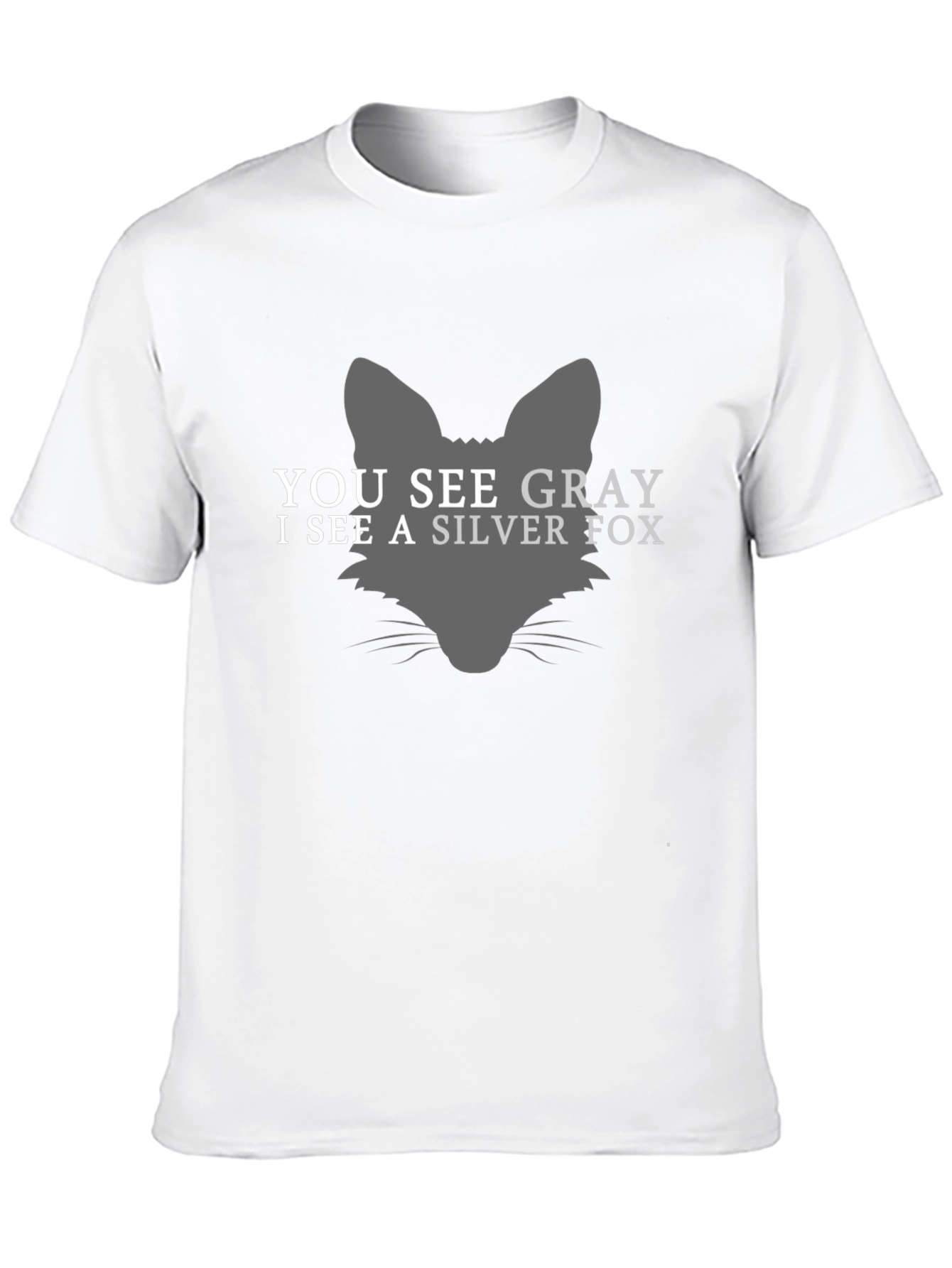 Silver Fox Graphic Tee - Mens Black Cotton T-Shirt