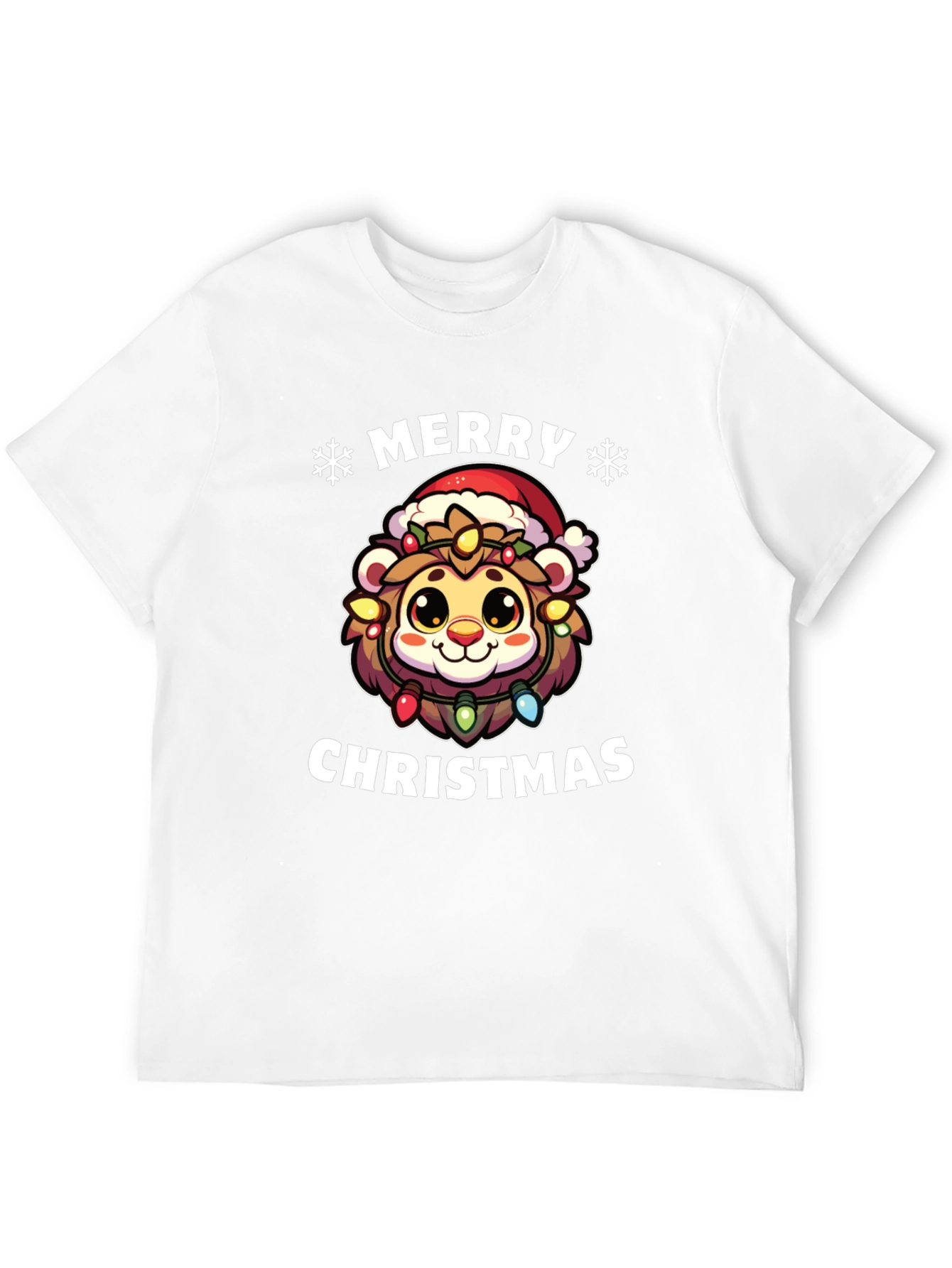Merry Christmas Lion Graphic T-Shirt
