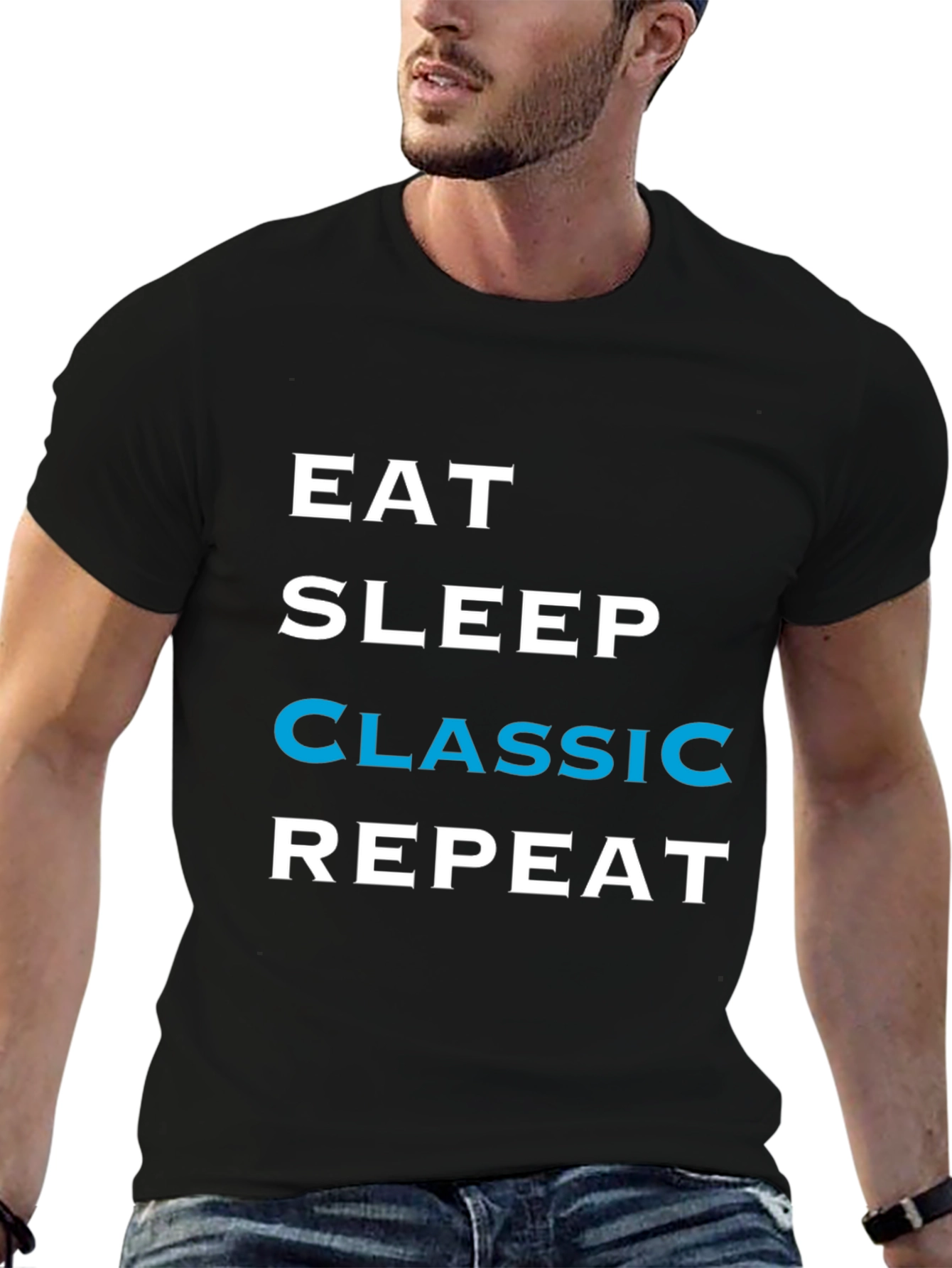Eat Sleep Classic Repeat Black T-Shirt