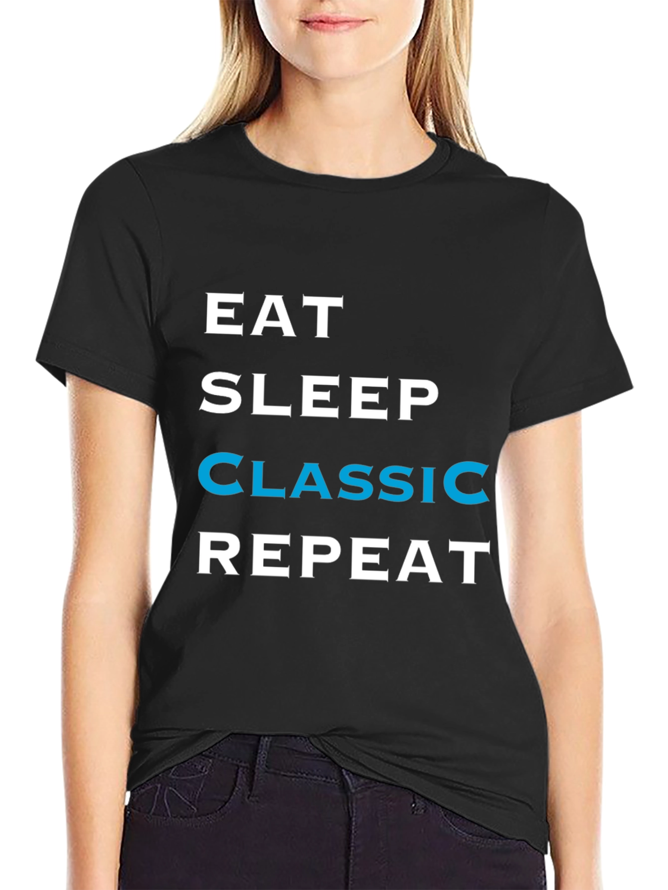 Eat Sleep Classic Repeat Black T-Shirt