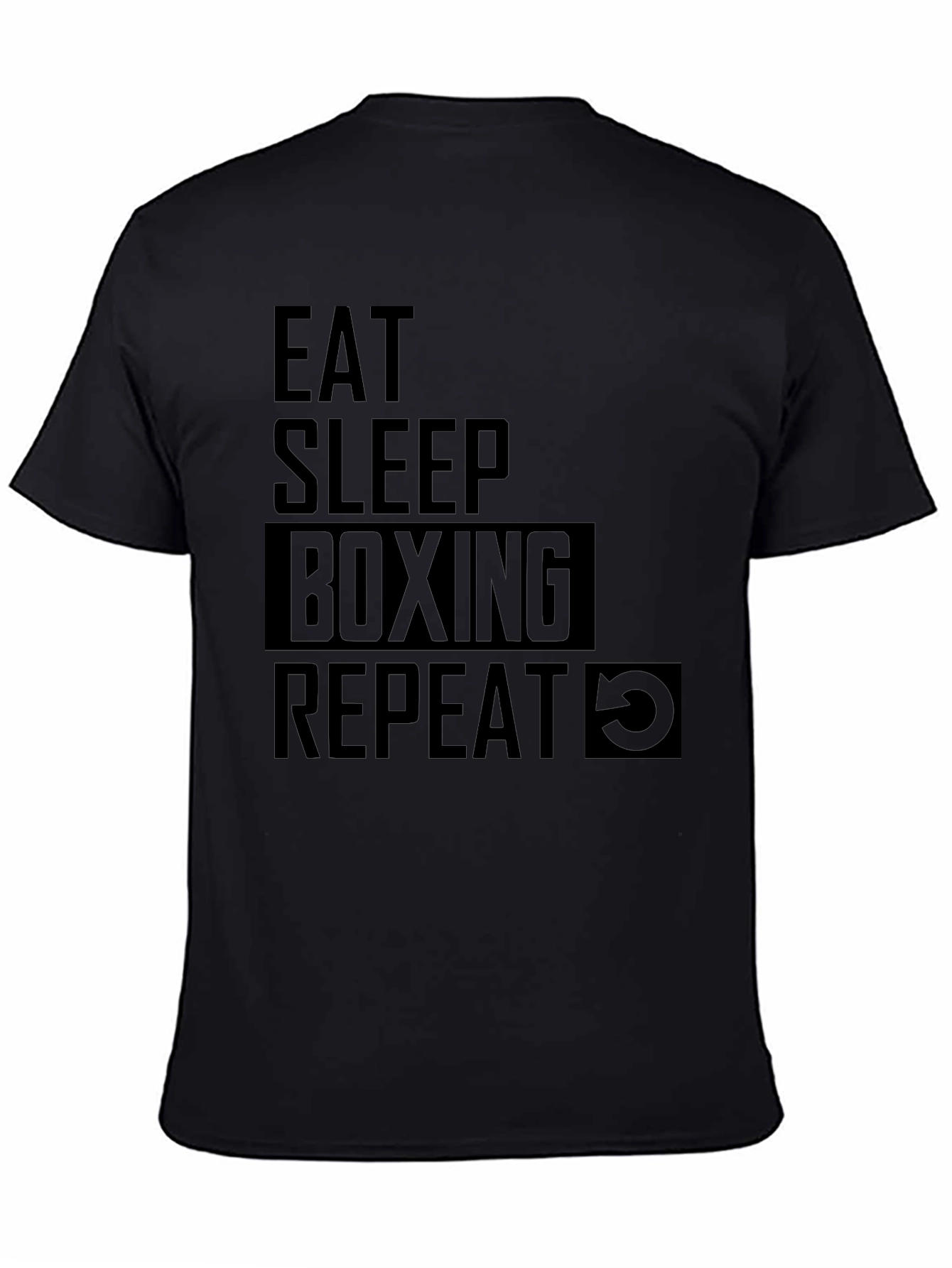 Eat Sleep Boxing Repeat Graphic Tee - Black