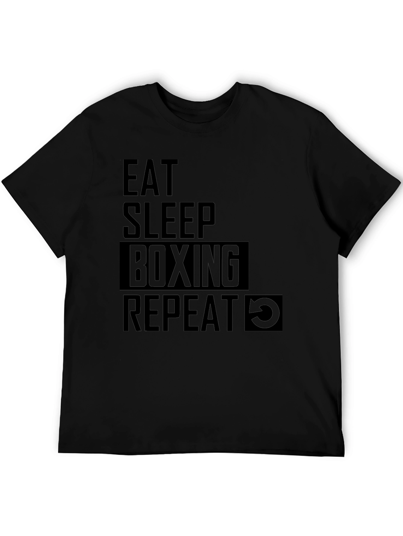 Eat Sleep Boxing Repeat Graphic Tee - Black