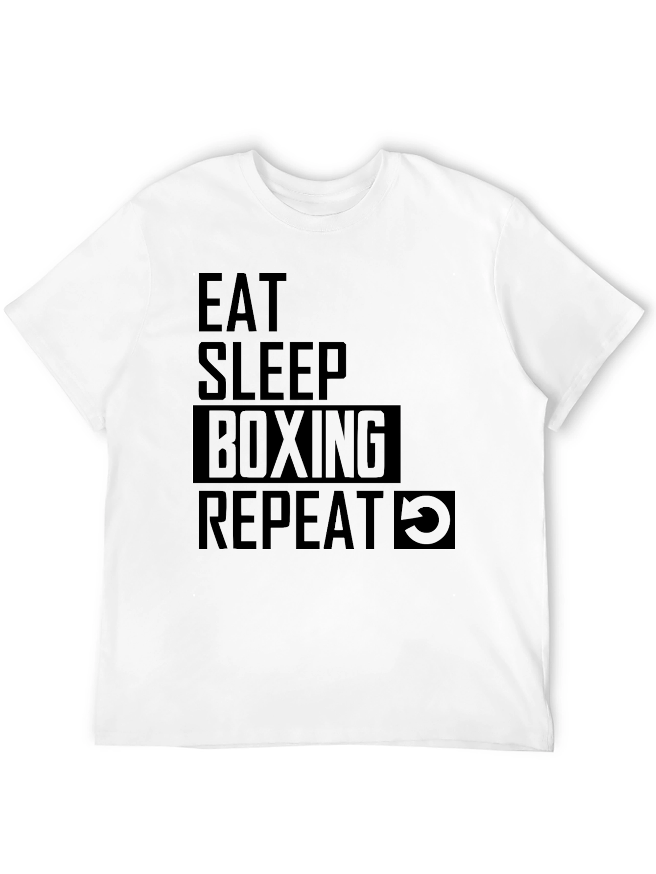 Eat Sleep Boxing Repeat Graphic Tee - Black