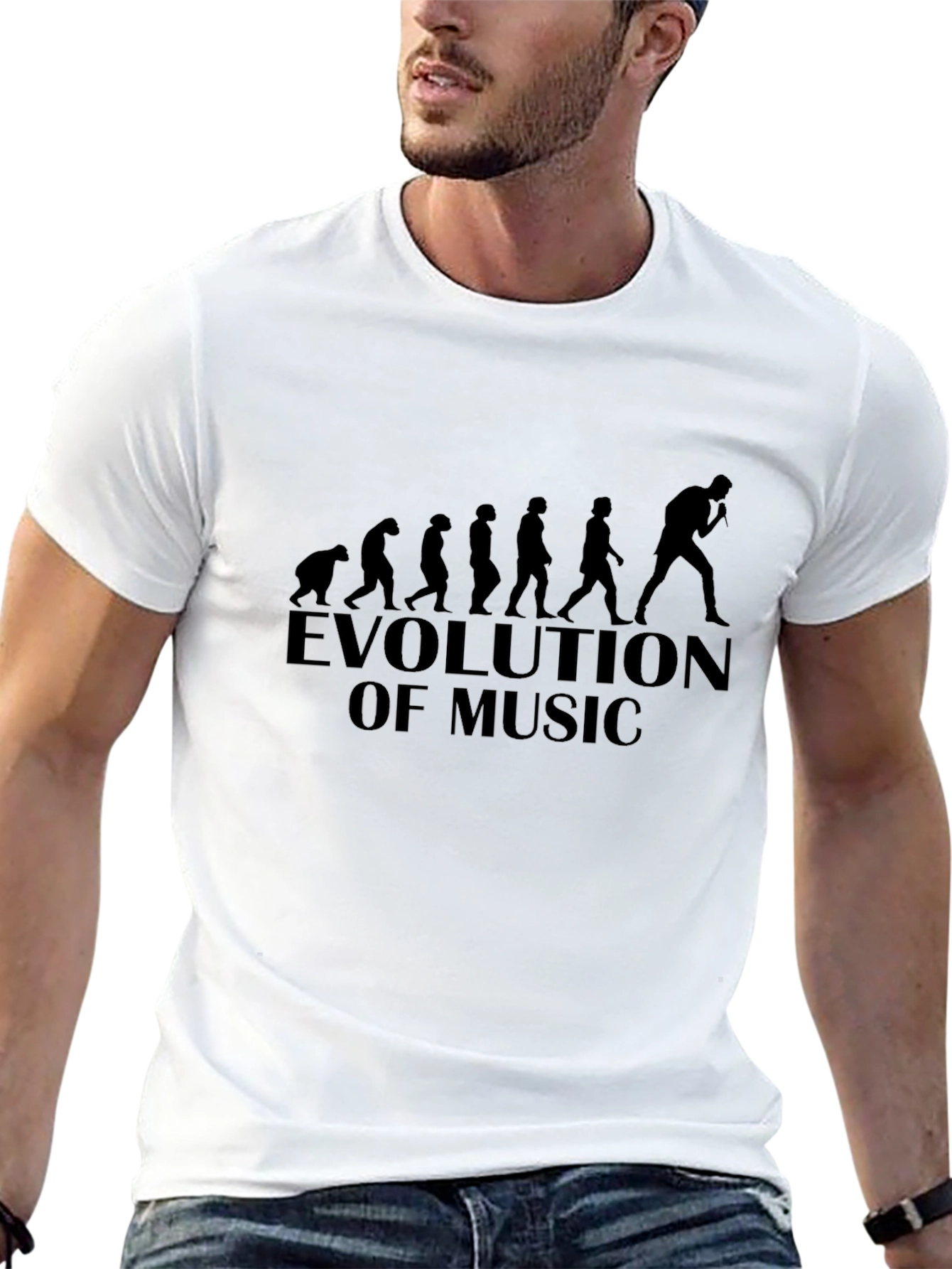 Evolution of Music Graphic T-Shirt - Black