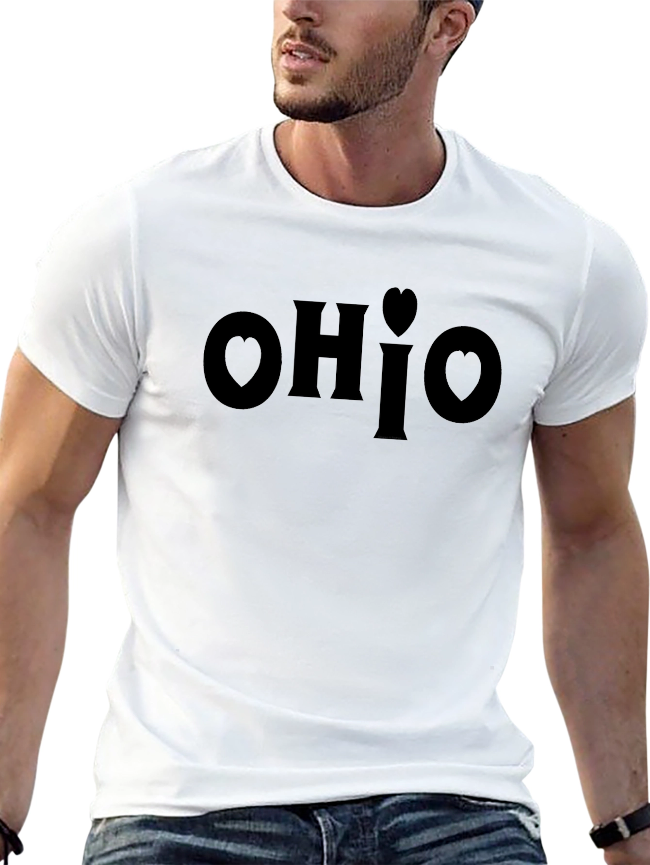 Ohio Heart Graphic Black T-Shirt - Soft Cotton Tee