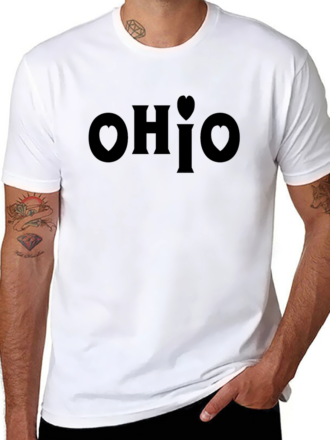 Ohio Heart Graphic Black T-Shirt - Soft Cotton Tee