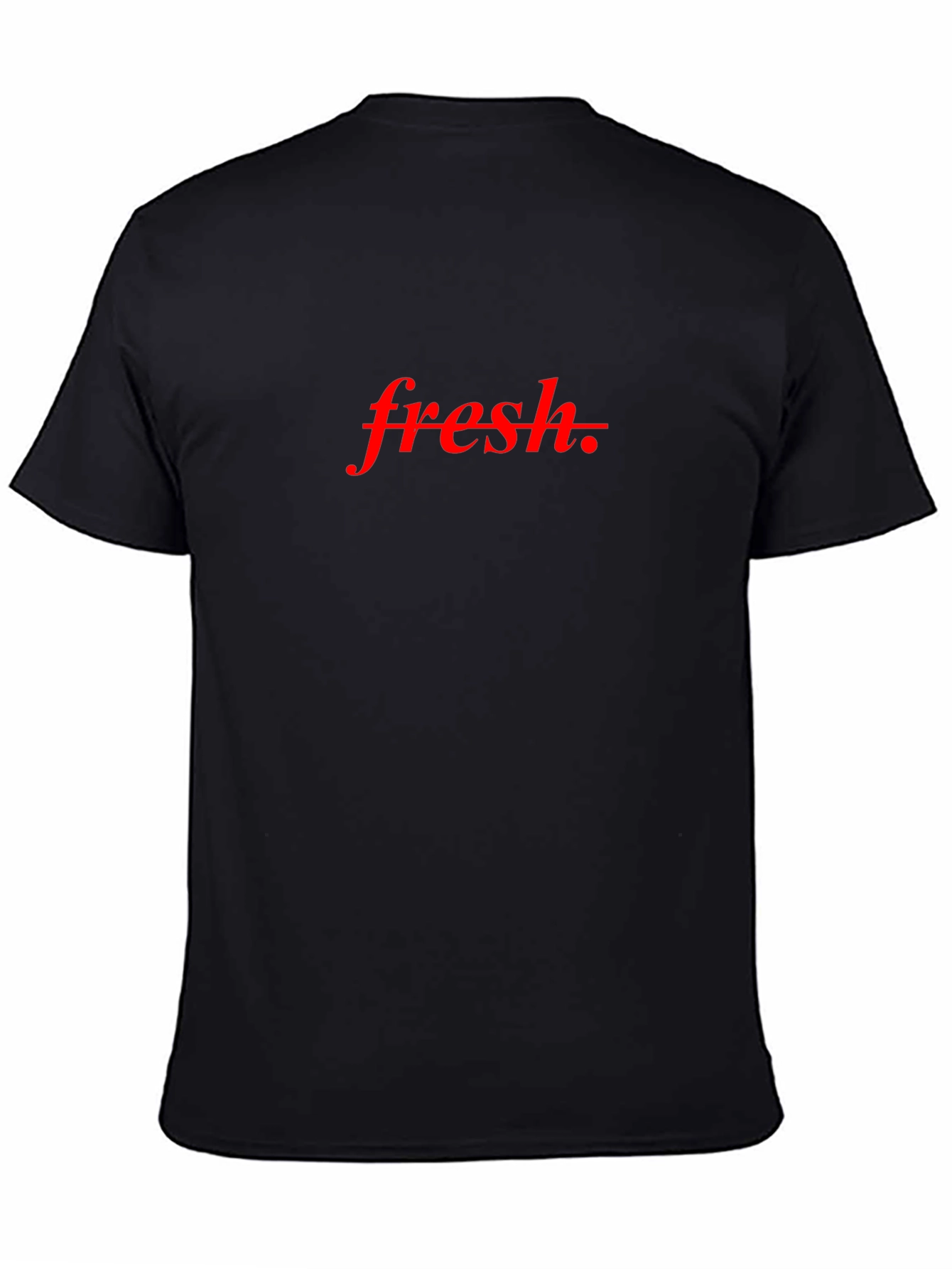Fresh Graphic Tee - Red Text on Black Shirt