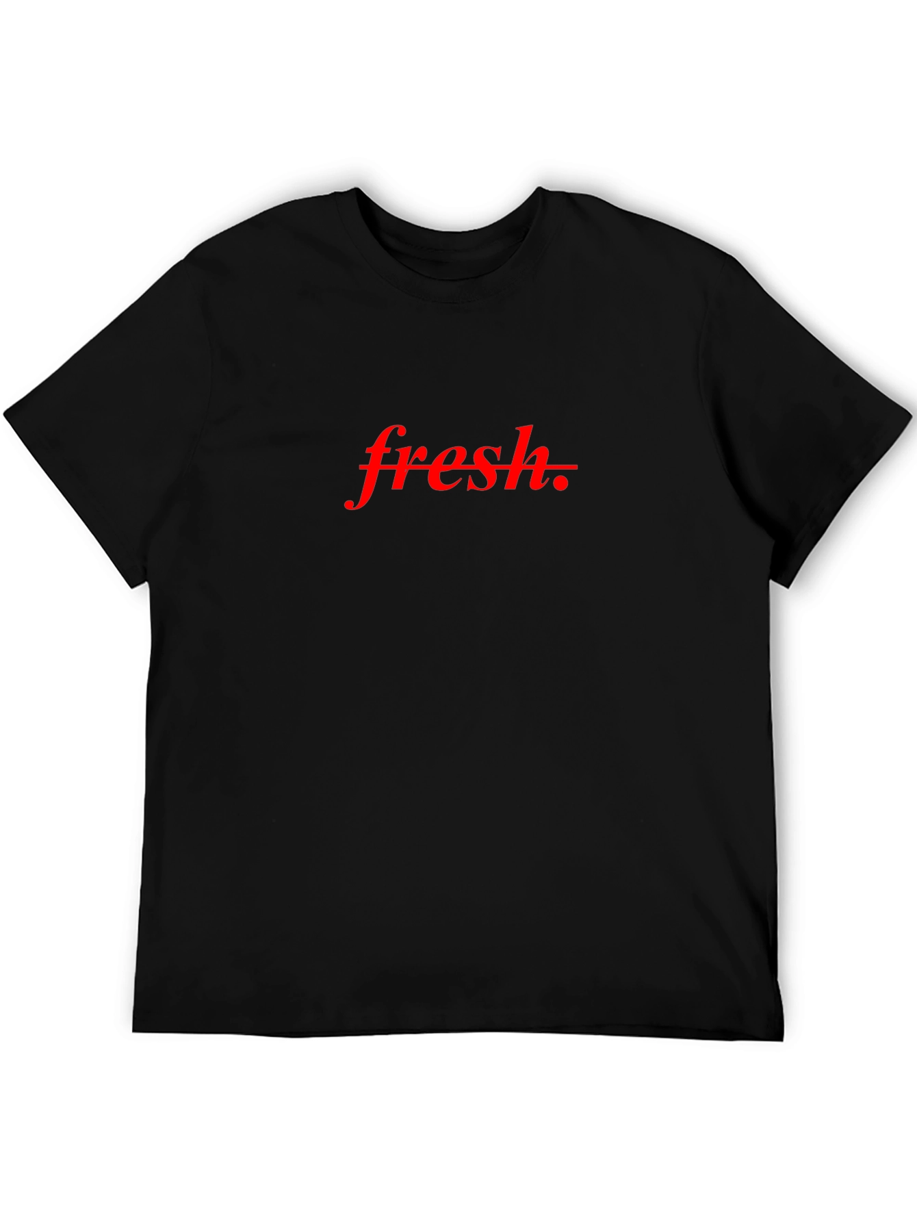 Fresh Graphic Tee - Red Text on Black Shirt