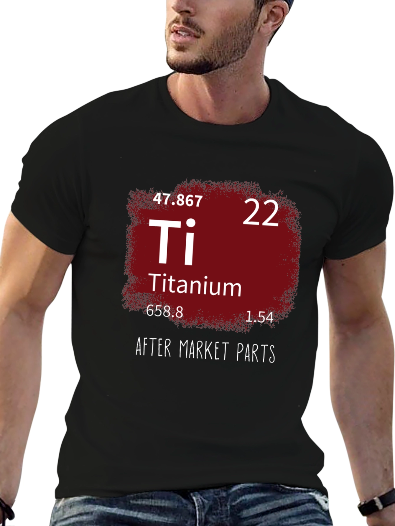 Titanium Periodic Table Mens Black T-Shirt