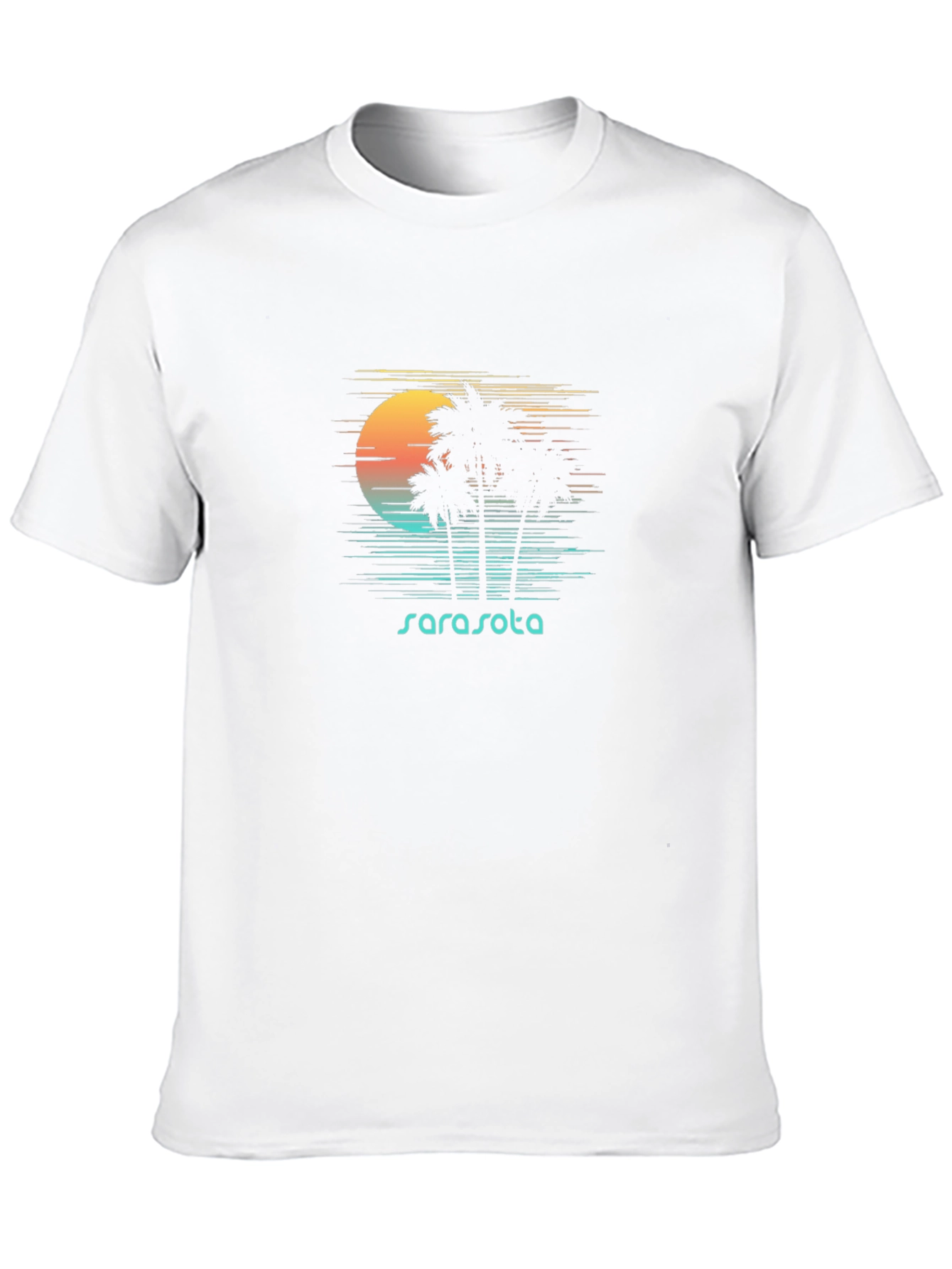 Sarasota Palm Tree Sunset Black T-Shirt