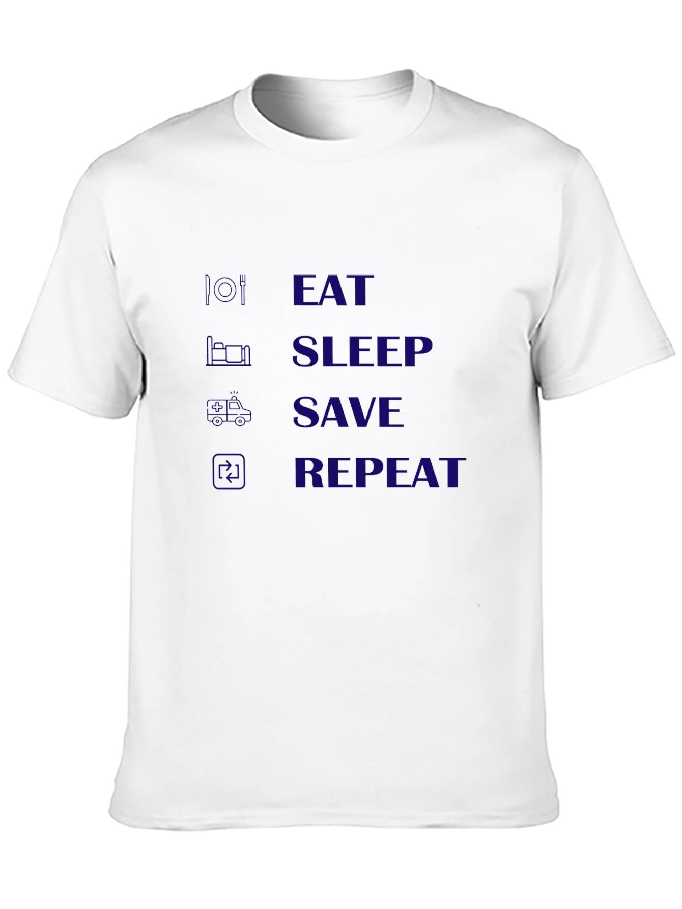Eat Sleep Save Repeat Black Graphic Tee