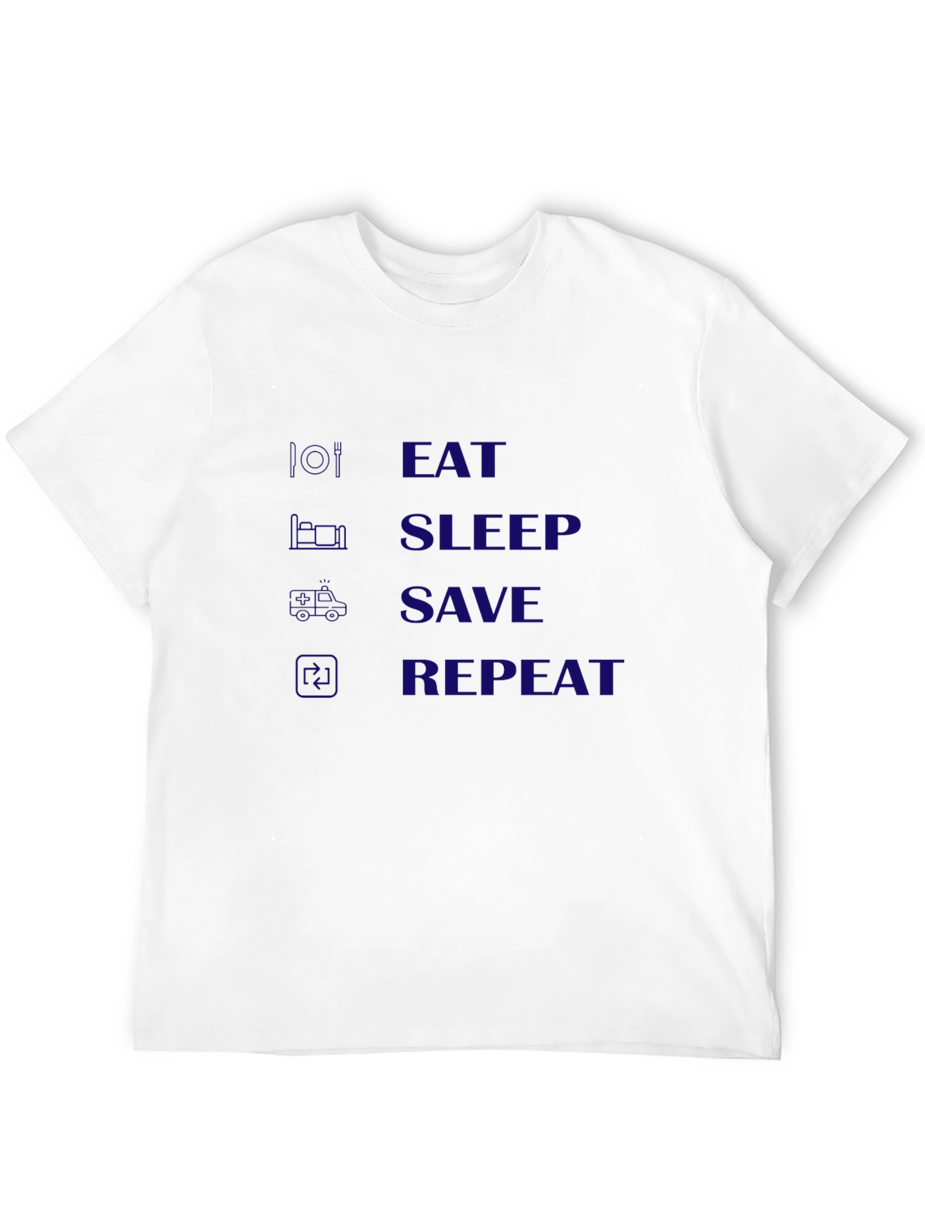 Eat Sleep Save Repeat Black Graphic Tee