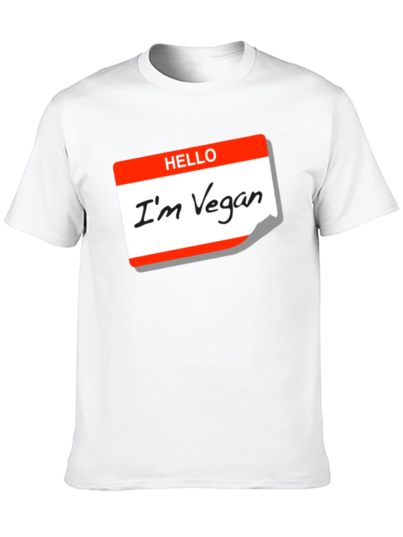 Hello Im Vegan T-Shirt - Black Cotton Tee