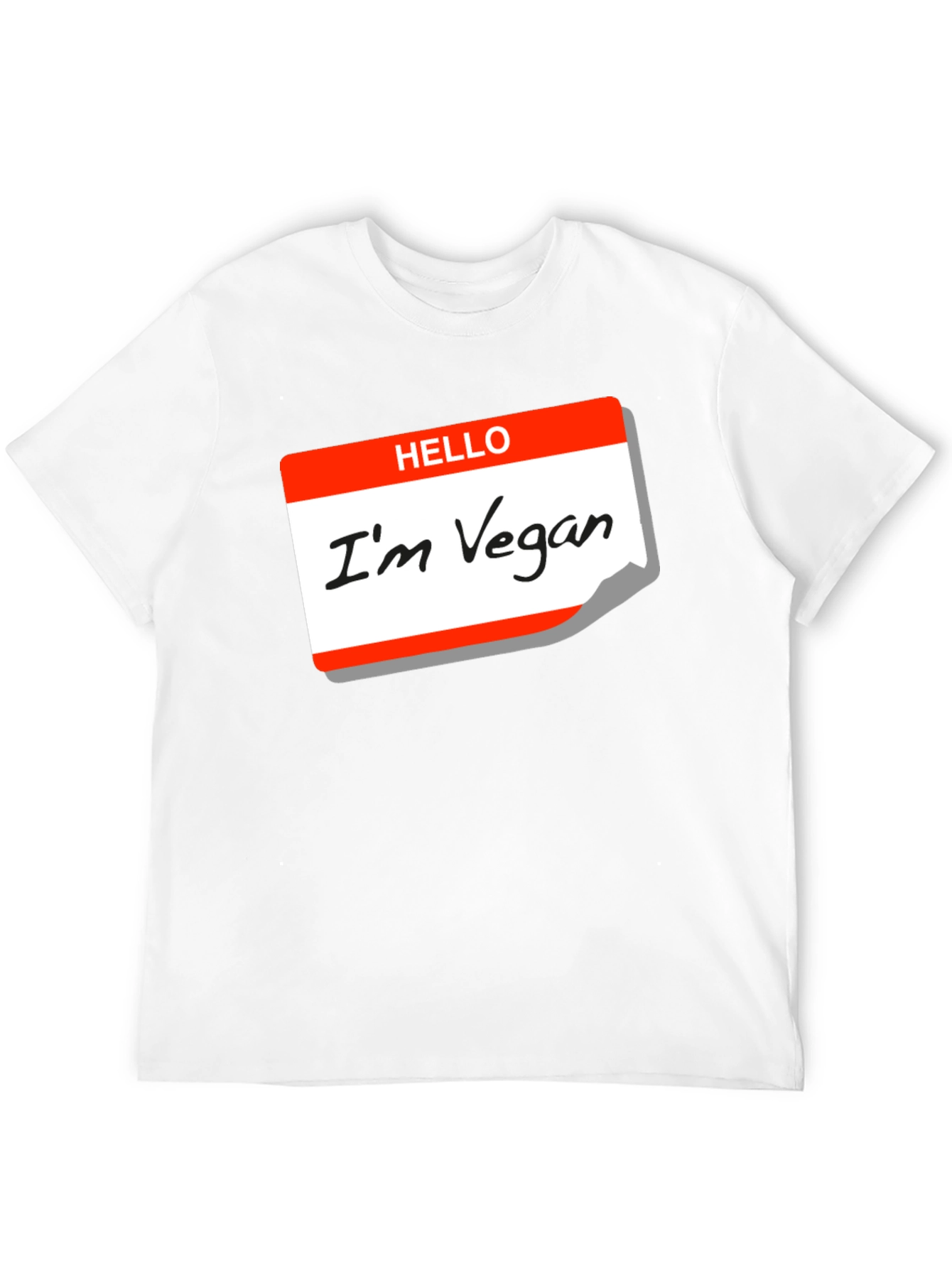 Hello Im Vegan T-Shirt - Black Cotton Tee
