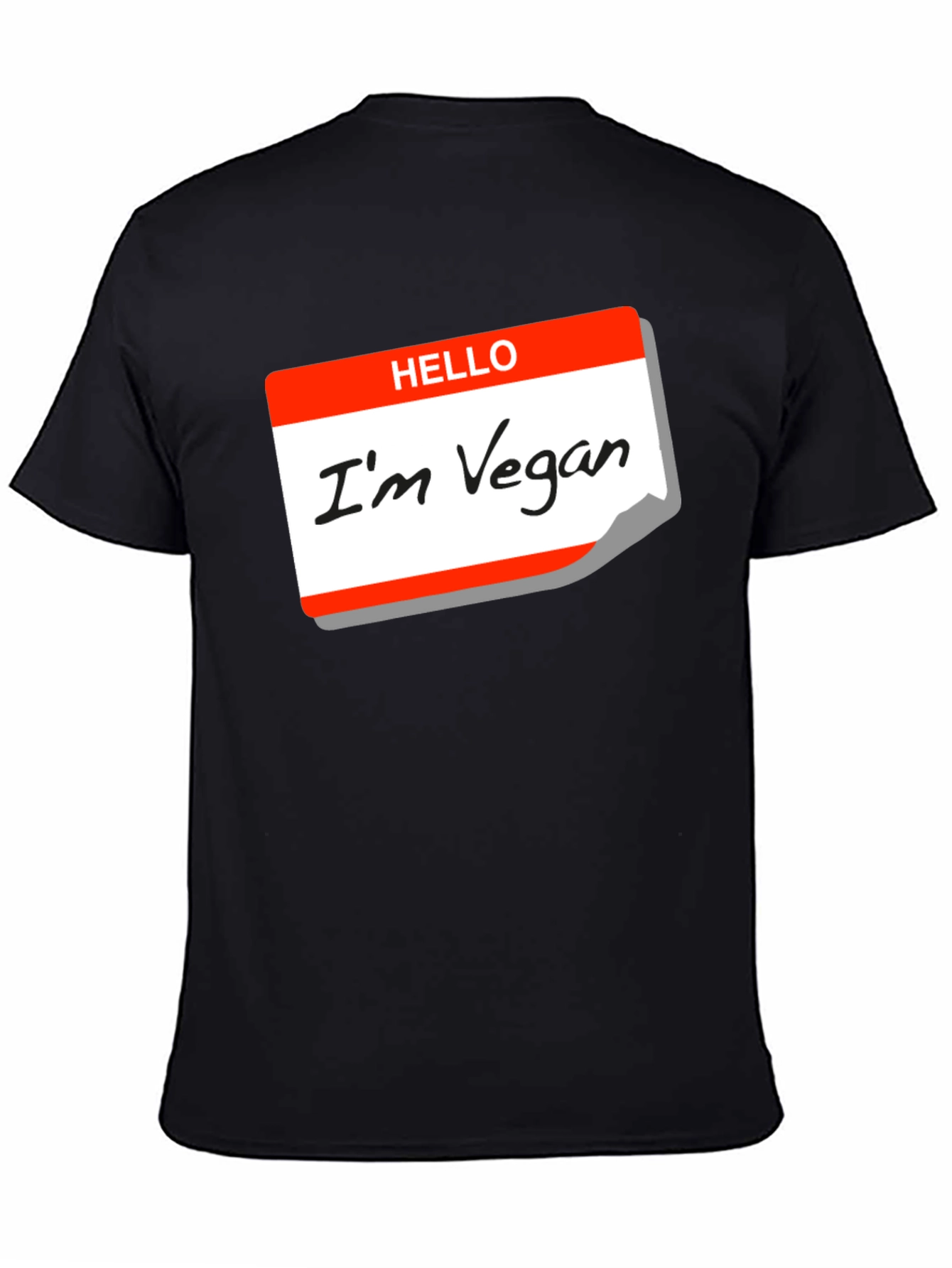 Hello Im Vegan T-Shirt - Black Cotton Tee