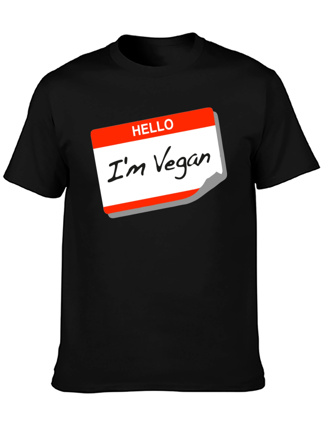 Hello Im Vegan T-Shirt - Black Cotton Tee