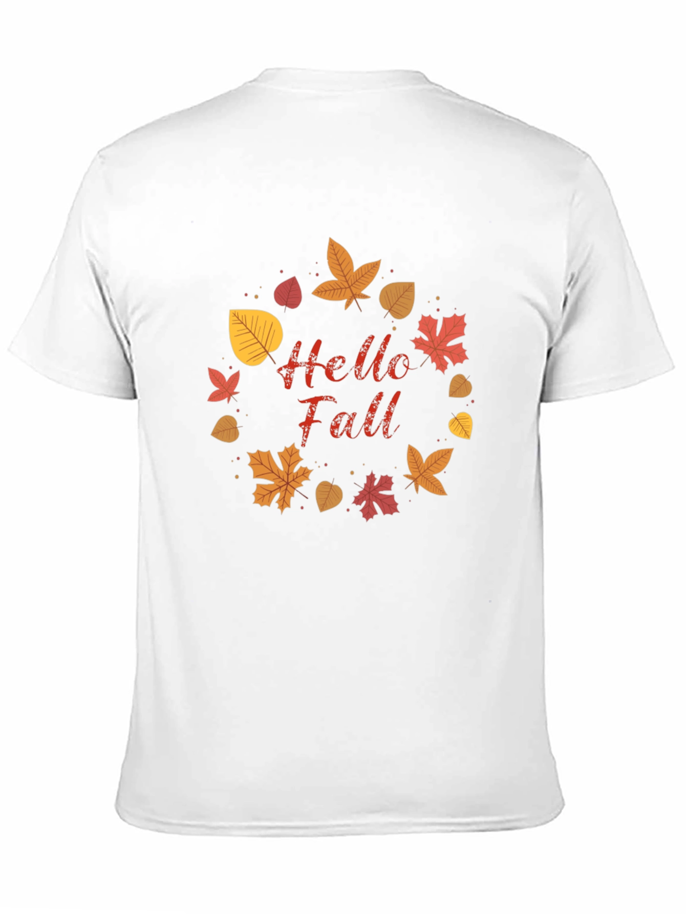 Hello Fall Leaf Wreath Graphic T-Shirt