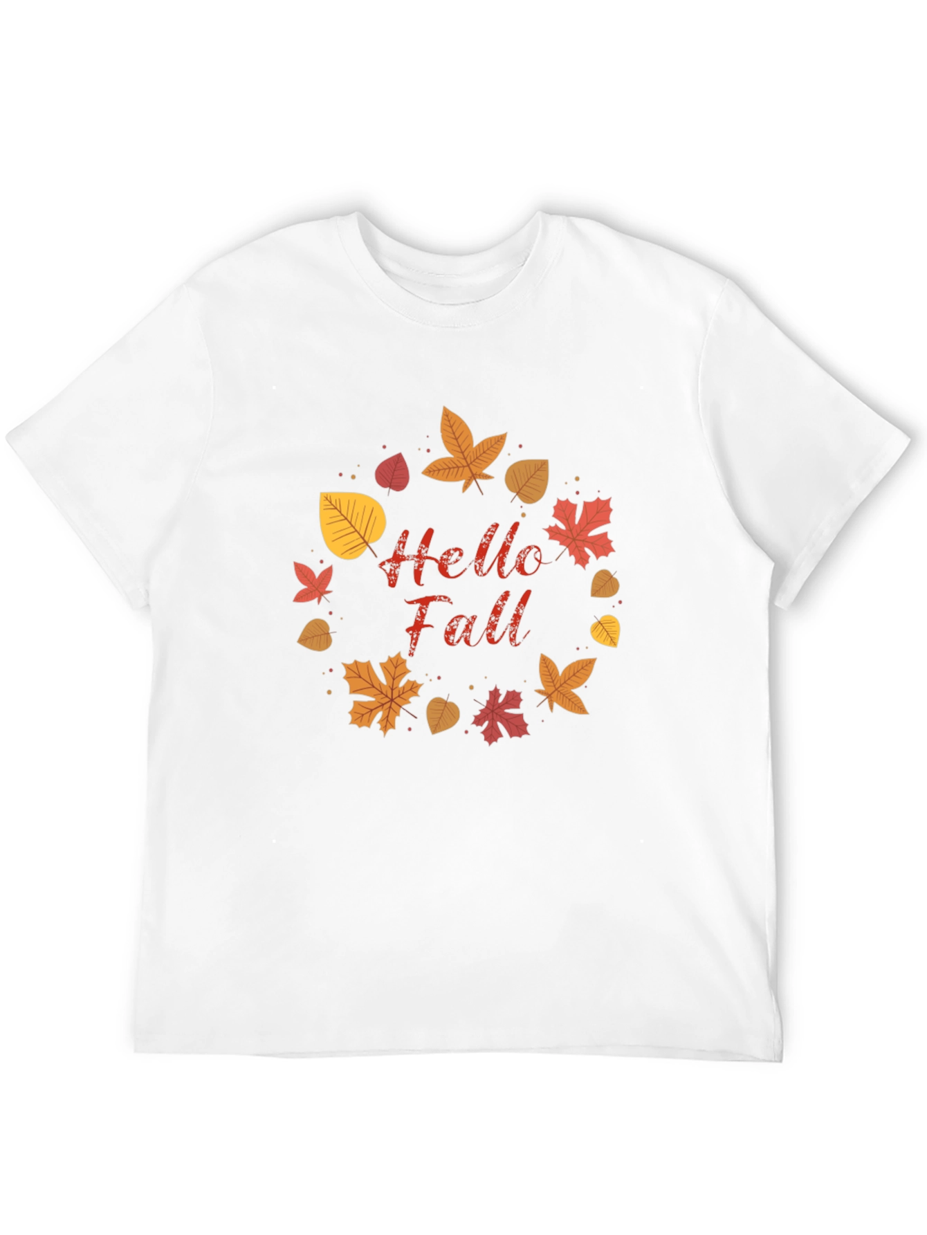 Hello Fall Leaf Wreath Graphic T-Shirt