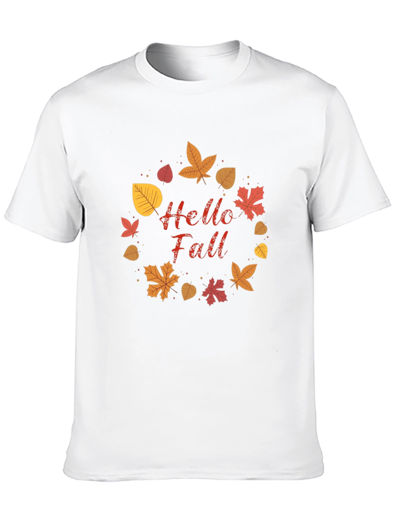 Hello Fall Leaf Wreath Graphic T-Shirt