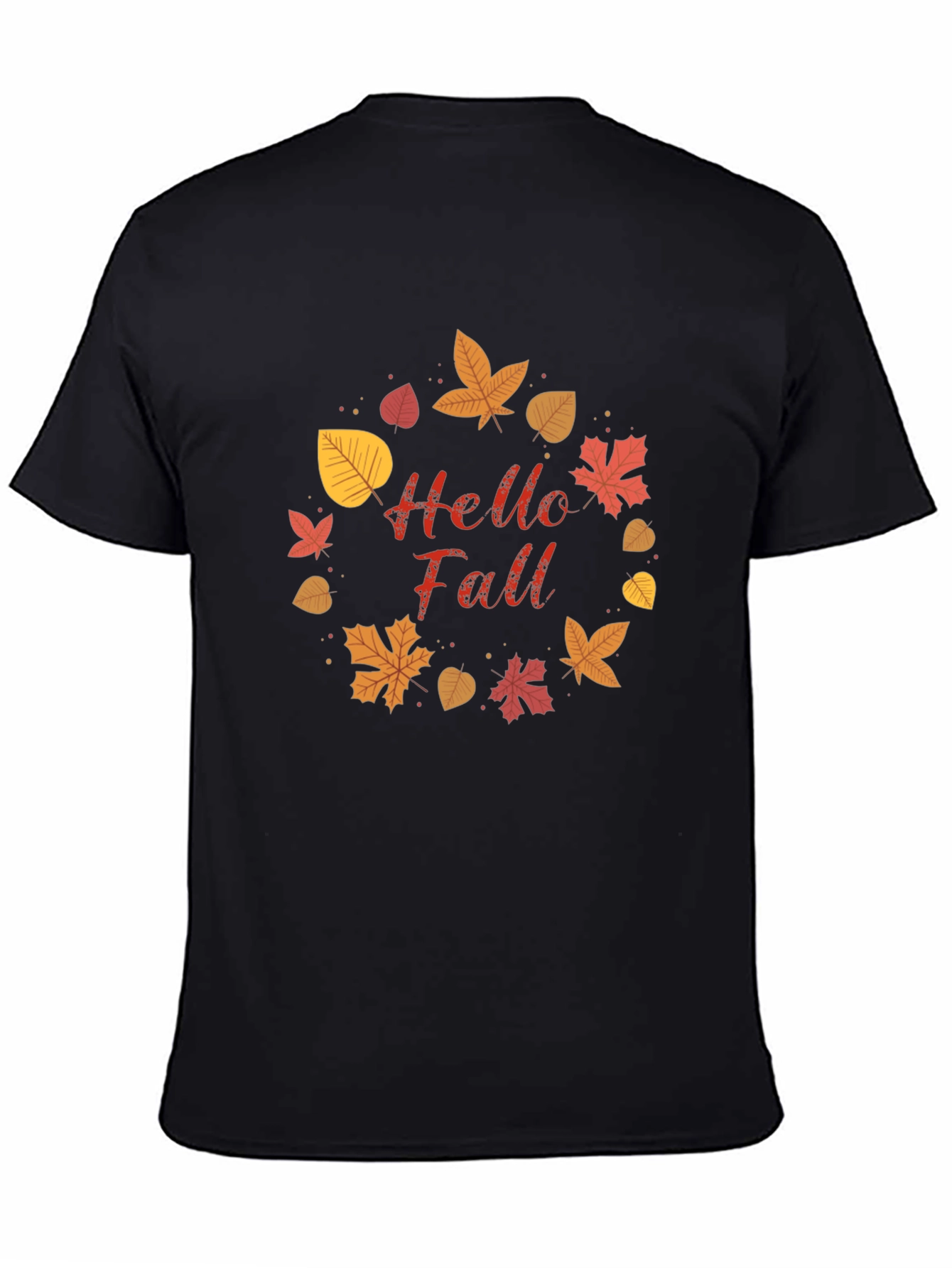 Hello Fall Leaf Wreath Graphic T-Shirt