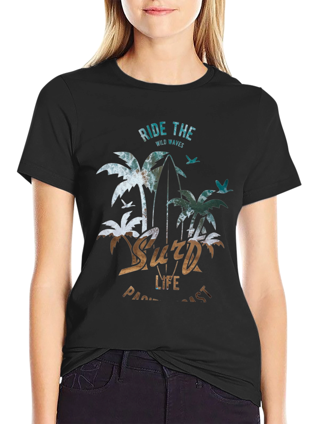 Ride The Wild Waves Surf Life T-Shirt