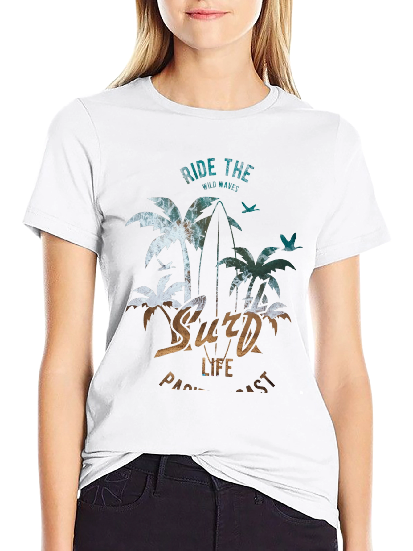 Ride The Wild Waves Surf Life T-Shirt