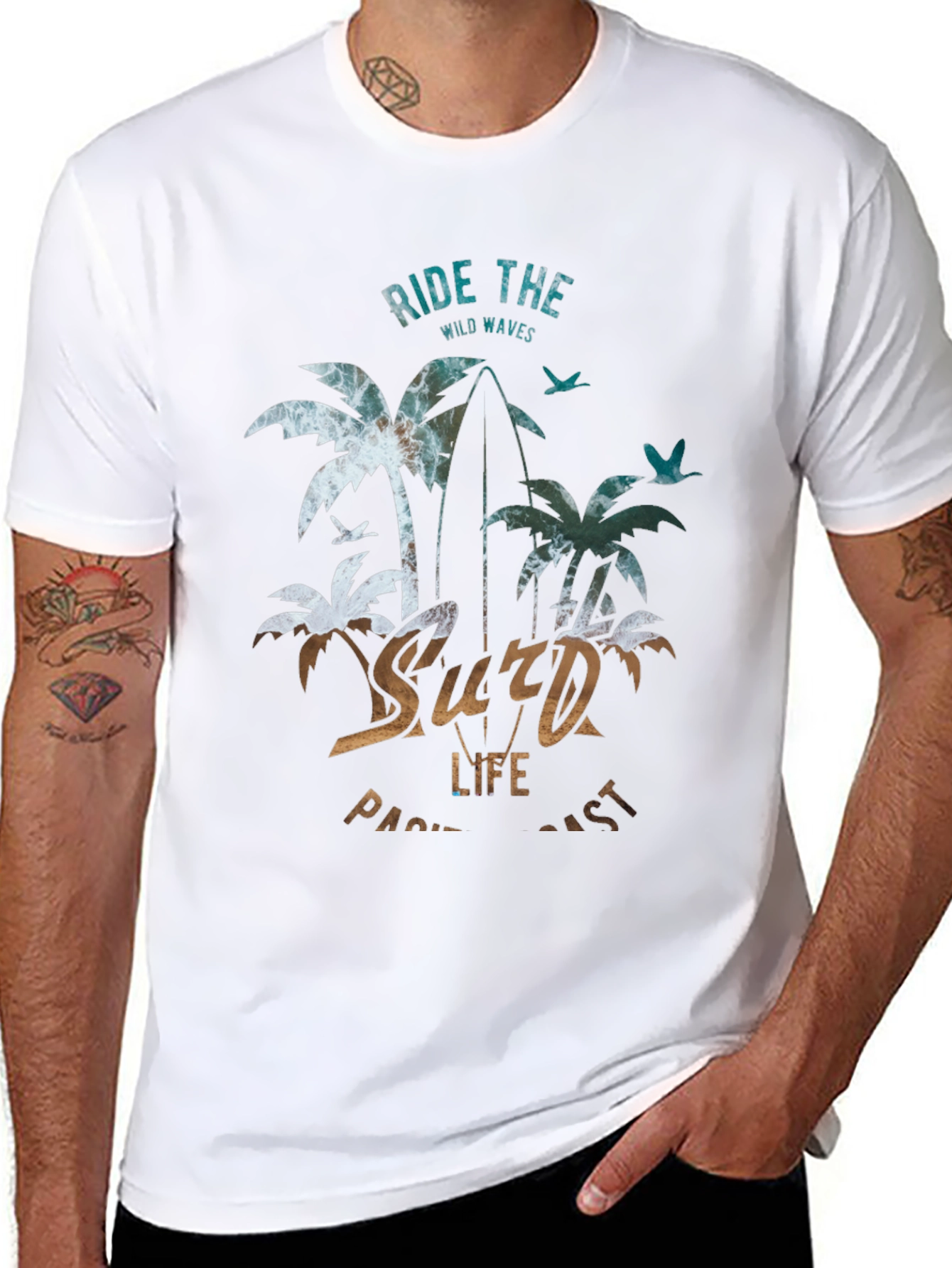 Ride The Wild Waves Surf Life T-Shirt